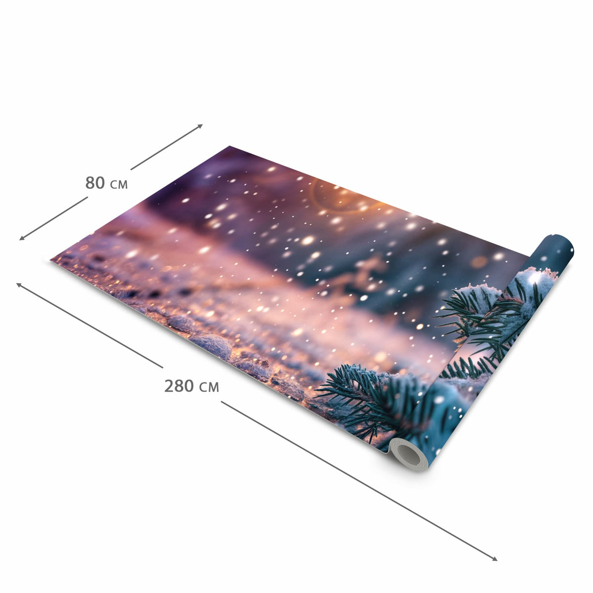 Bodenschonender rutschfester Küchenteppich mit Motiv Winterzauber in der Grösse 80x250 cm
