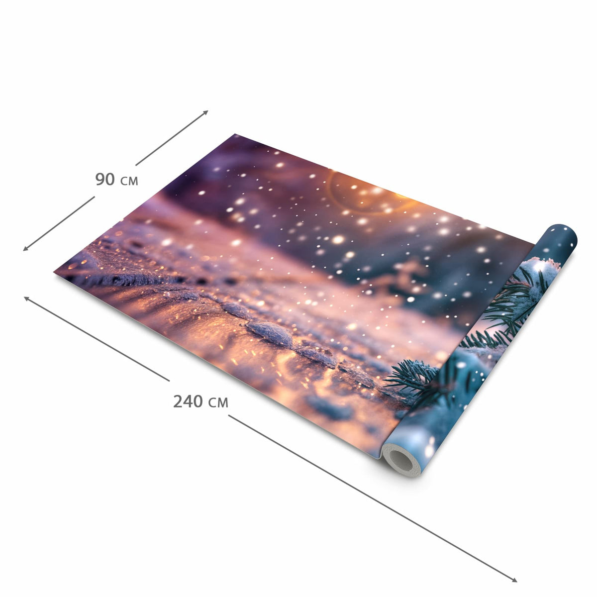 Waschbarer Küchenteppich mit Motiv Winterzauber in der Grösse 80x280 cm für sichere Aufbewahrung