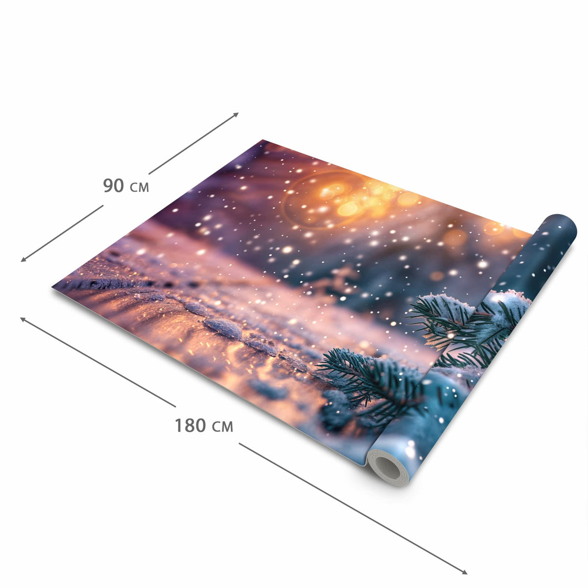 Formstabiler waschbarer Küchenteppich mit Motiv Winterzauber in der Grösse 80x280 cm