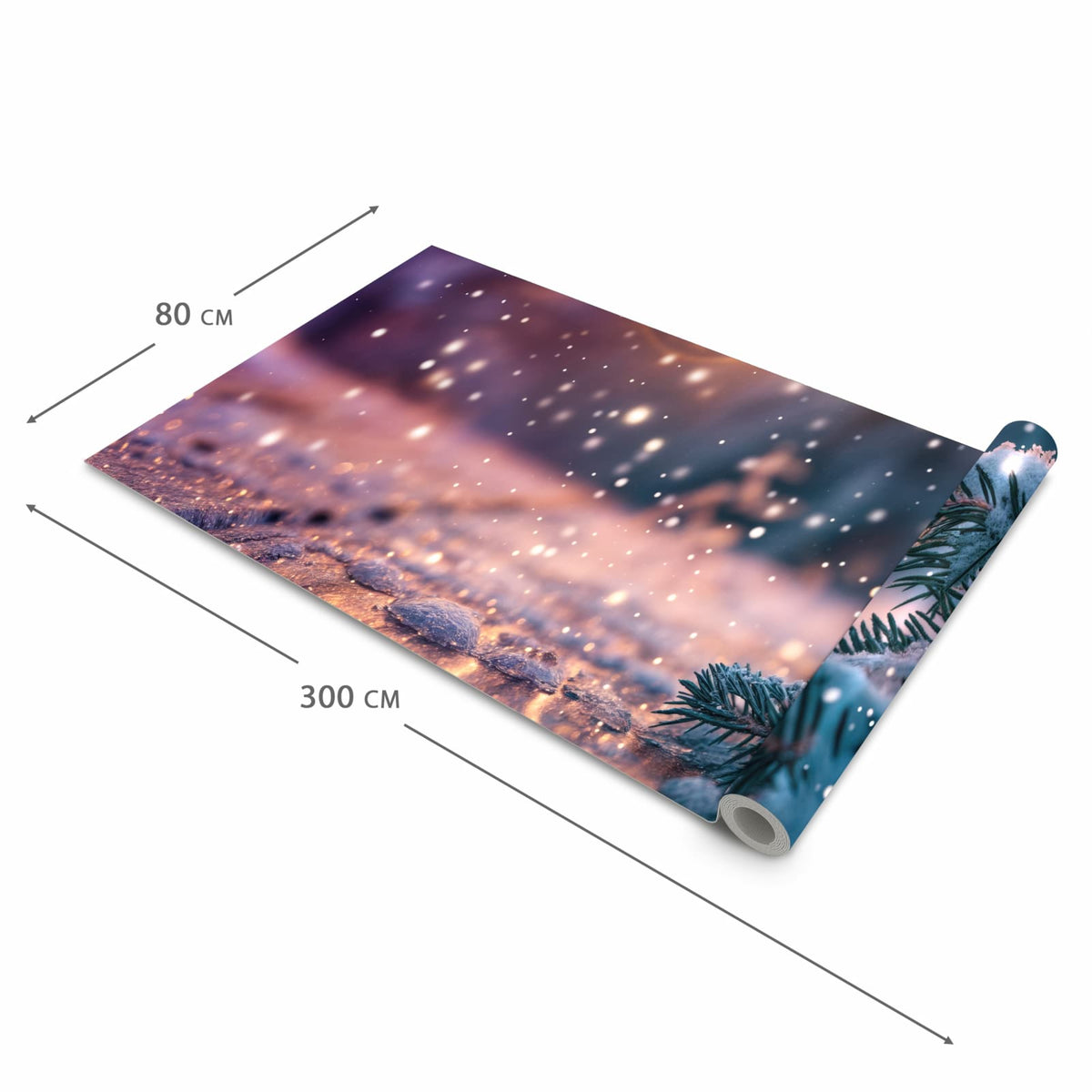 Farbbeständiger Küchenteppich mit Motiv Winterzauber in der Größe 80x280 cm