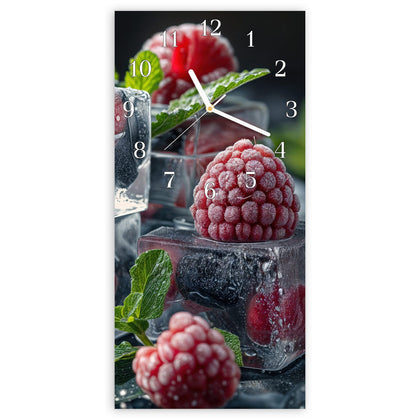 Wanduhr mit dem Motiv Beeren im Eisblock