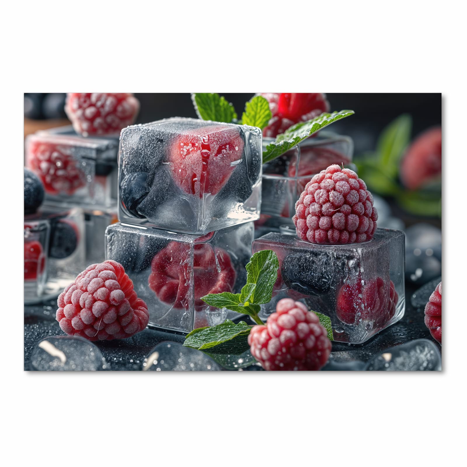 Küchenteppich mit Motiv Beeren von Gefrorene in Frontansicht - sicher aufbewahren