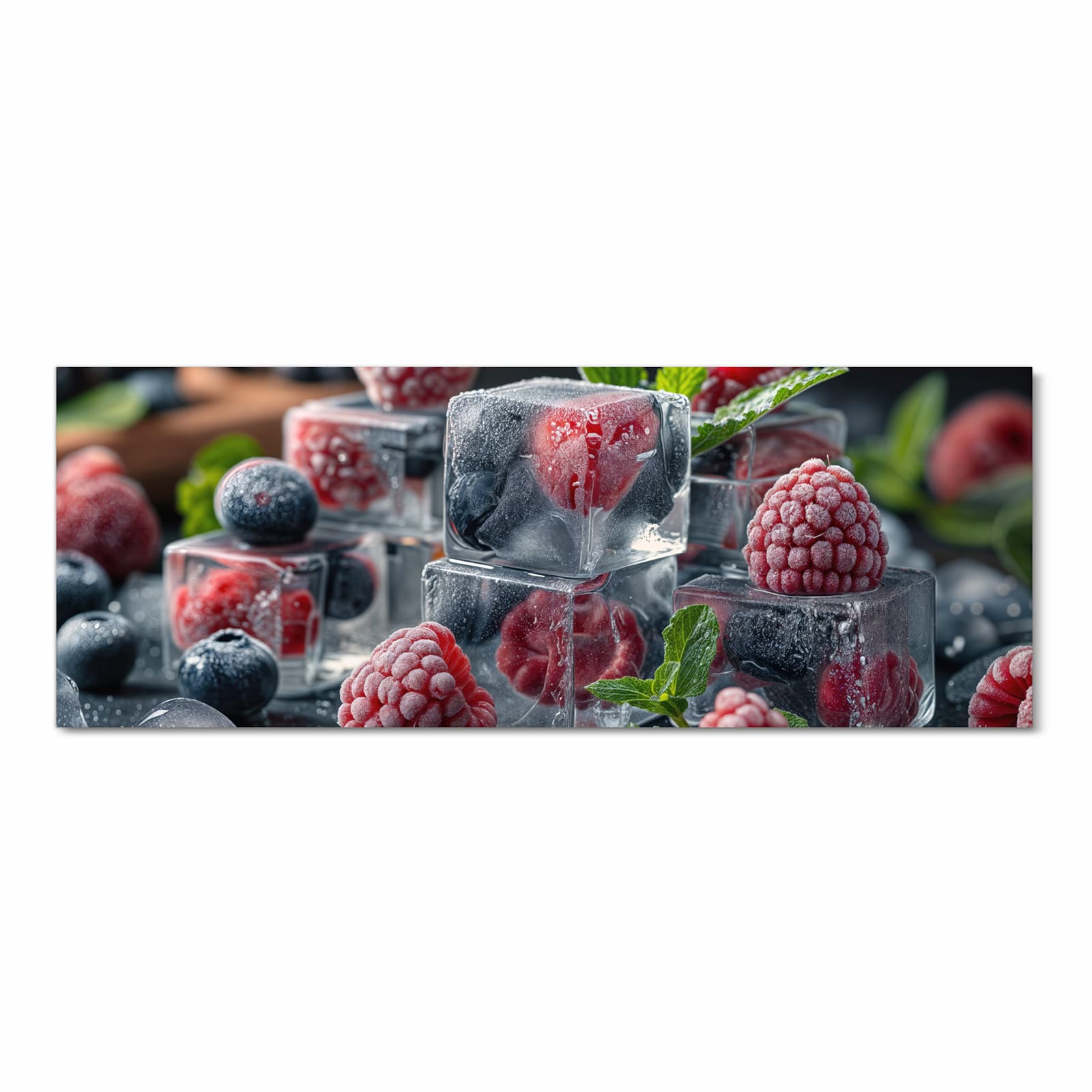 UV-beständiger Küchenteppich mit Motiv Beeren von Gefrorene in Frontansicht