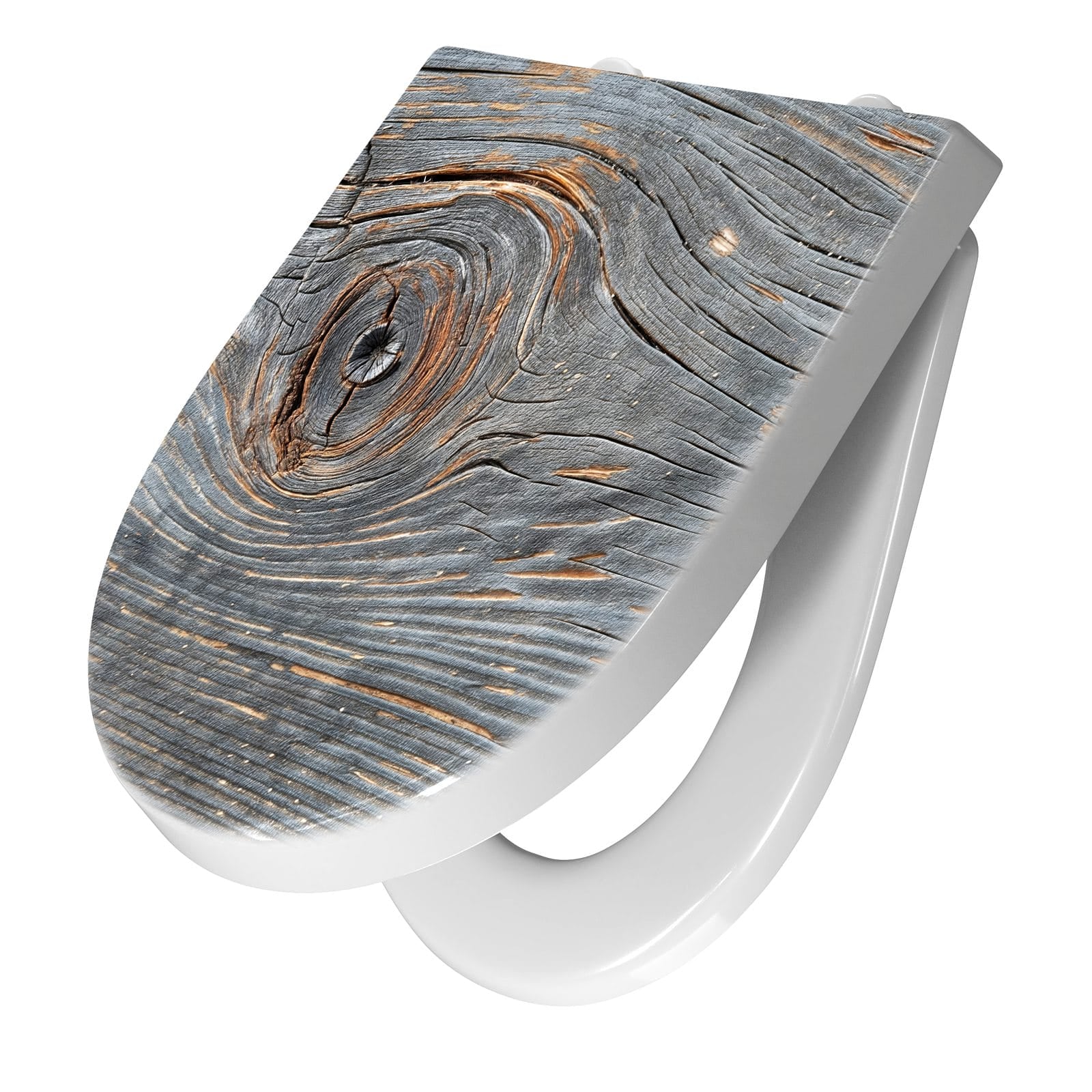 WC-Sitz mit Absenkautomatik Holzstruktur Vintage