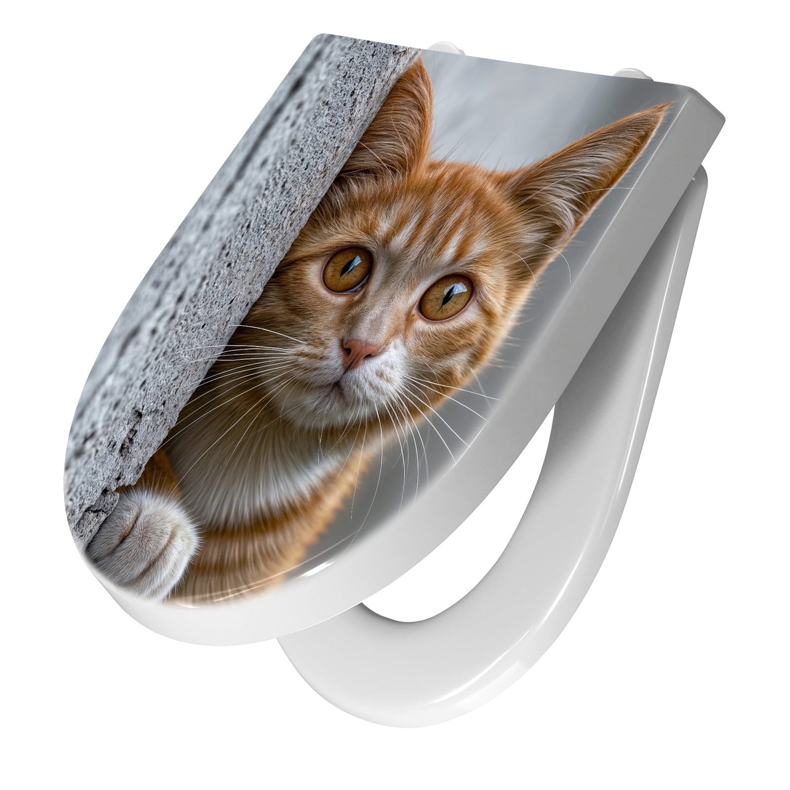 WC-Sitz mit Absenkautomatik Neugierige Katze
