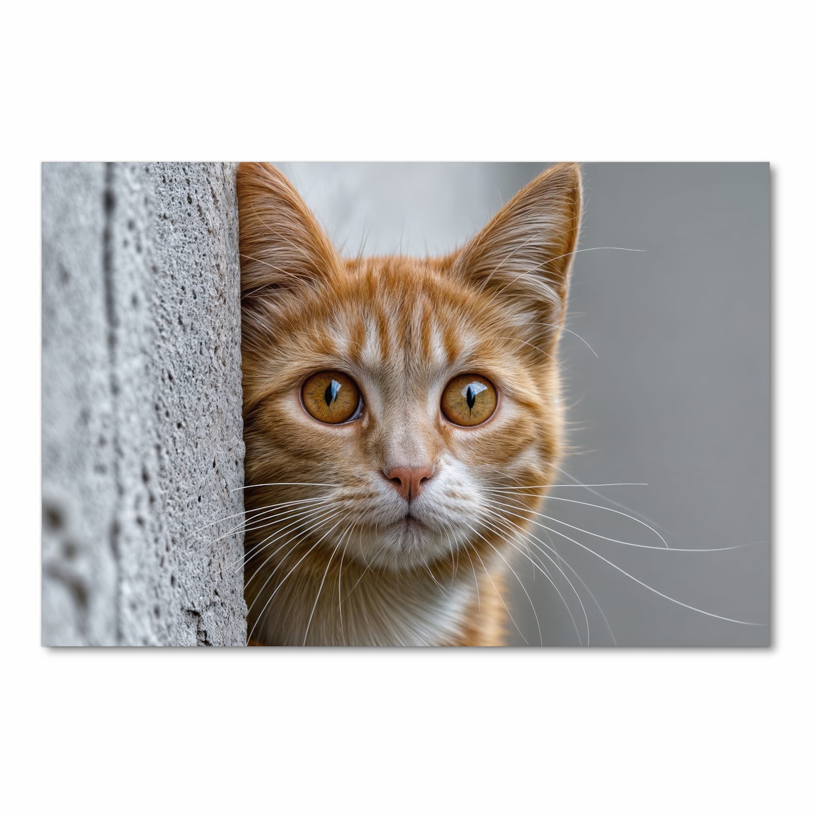 Zeitsparender Küchenteppich mit Motiv Neugierige Katze in Frontansicht für die Küche