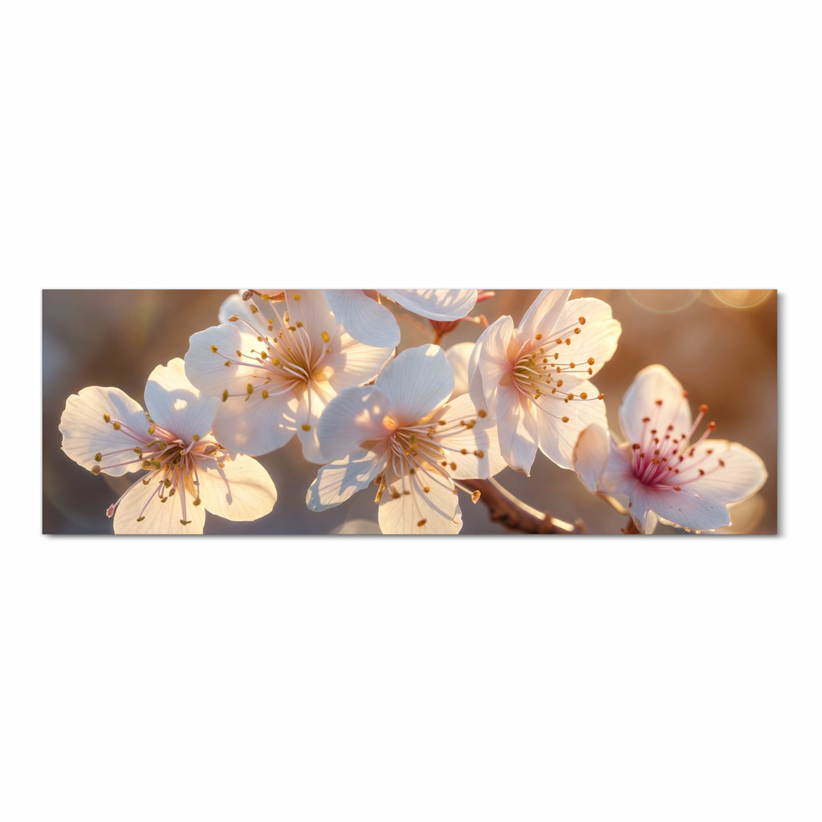 Rutschfester waschbarer Küchenläufer mit Motiv Blumen im Sonnenlicht in Frontansicht