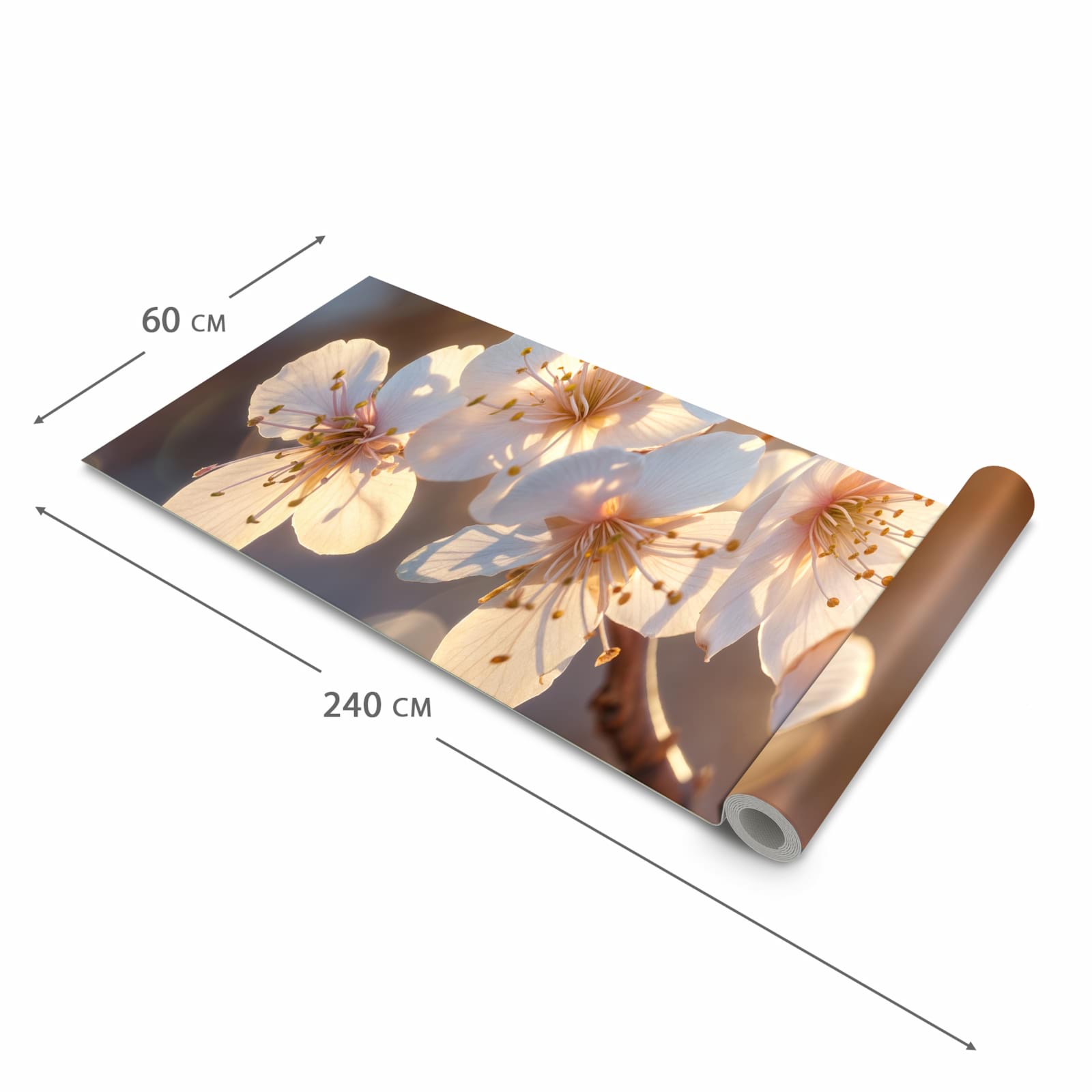 Schmutzabweisender Küchenläufer mit Motiv Blumen im Sonnenlicht in der Grösse 80x200 cm