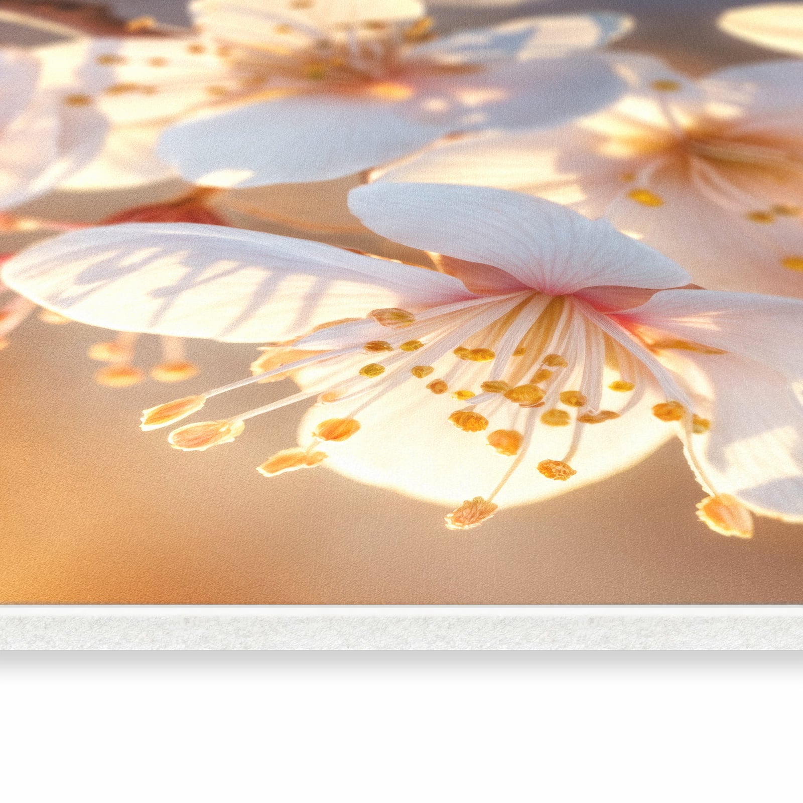 Waschbarer Küchenteppich mit Motiv Blumen im Sonnenlicht in seitlicher Ansicht