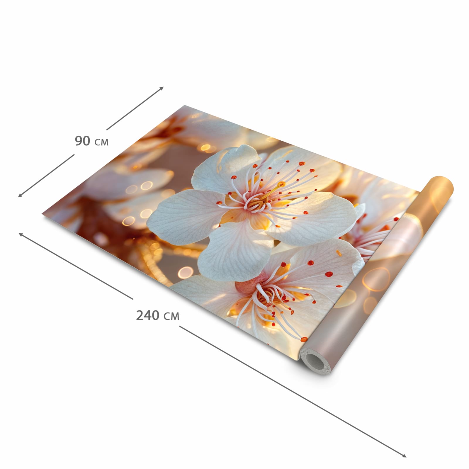 UV-beständiger rutschfester Küchenteppich mit Motiv Blumenstrahlen in der Grösse 80x200 cm