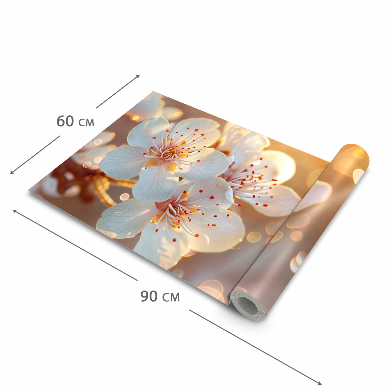 Farbbeständiger Küchenteppich mit Motiv Blumenstrahlen in der Grösse 80x200 cm