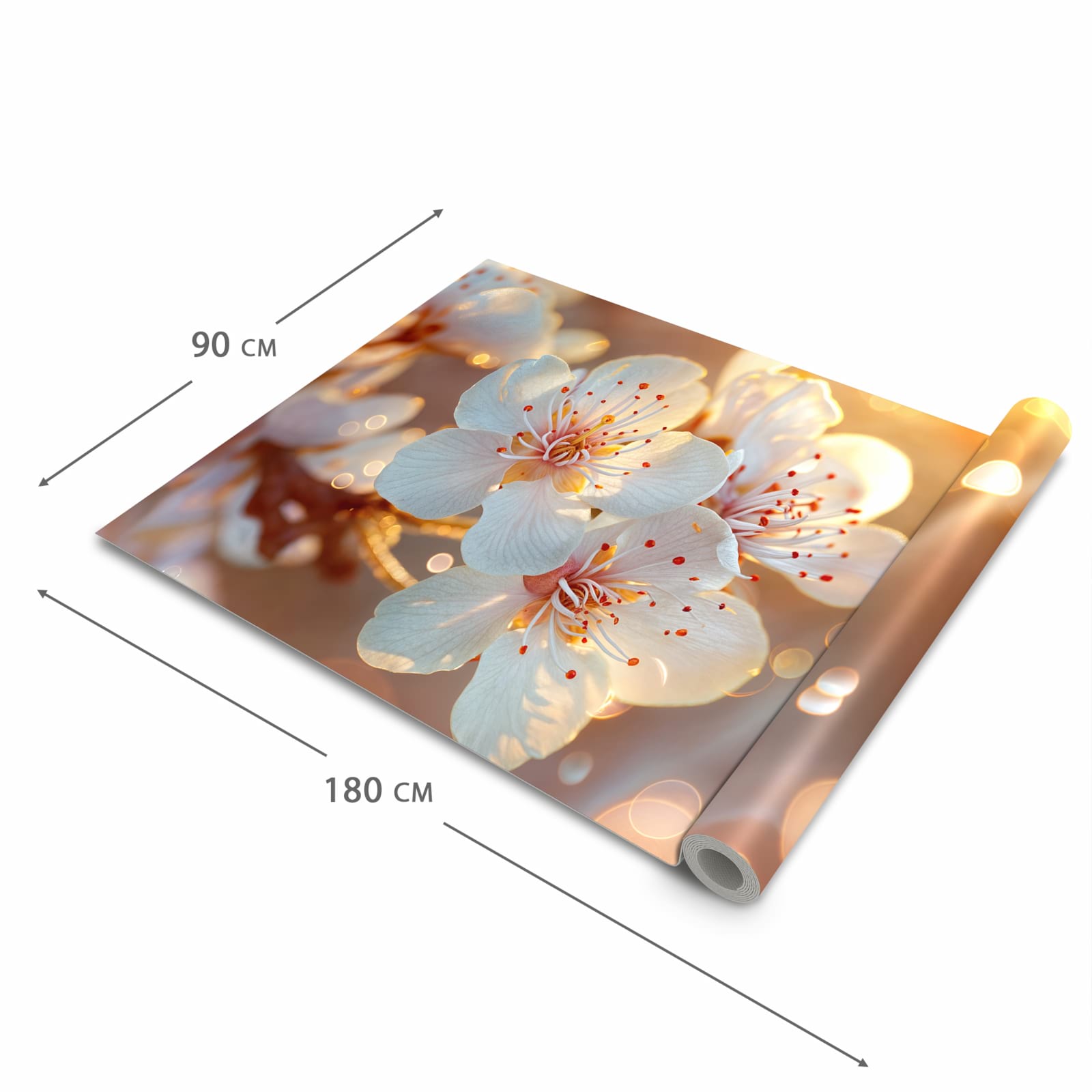 Abriebfester großer Küchenteppich mit Motiv Blumenstrahlen in der Größe 80x200 cm