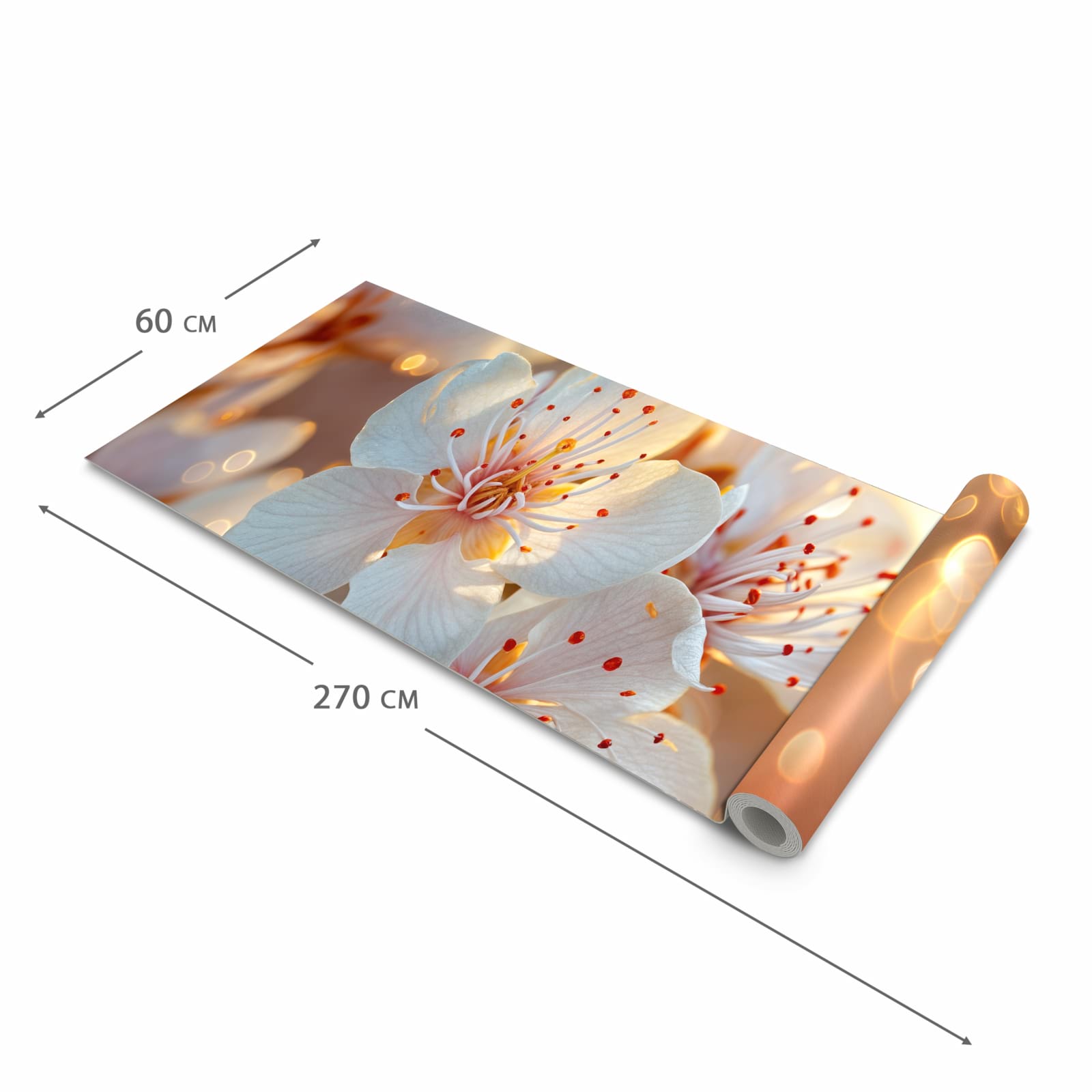 Küchenteppich mit Motiv Blumenstrahlen in der Grösse 80x200 cm für Ordnung & Übersicht