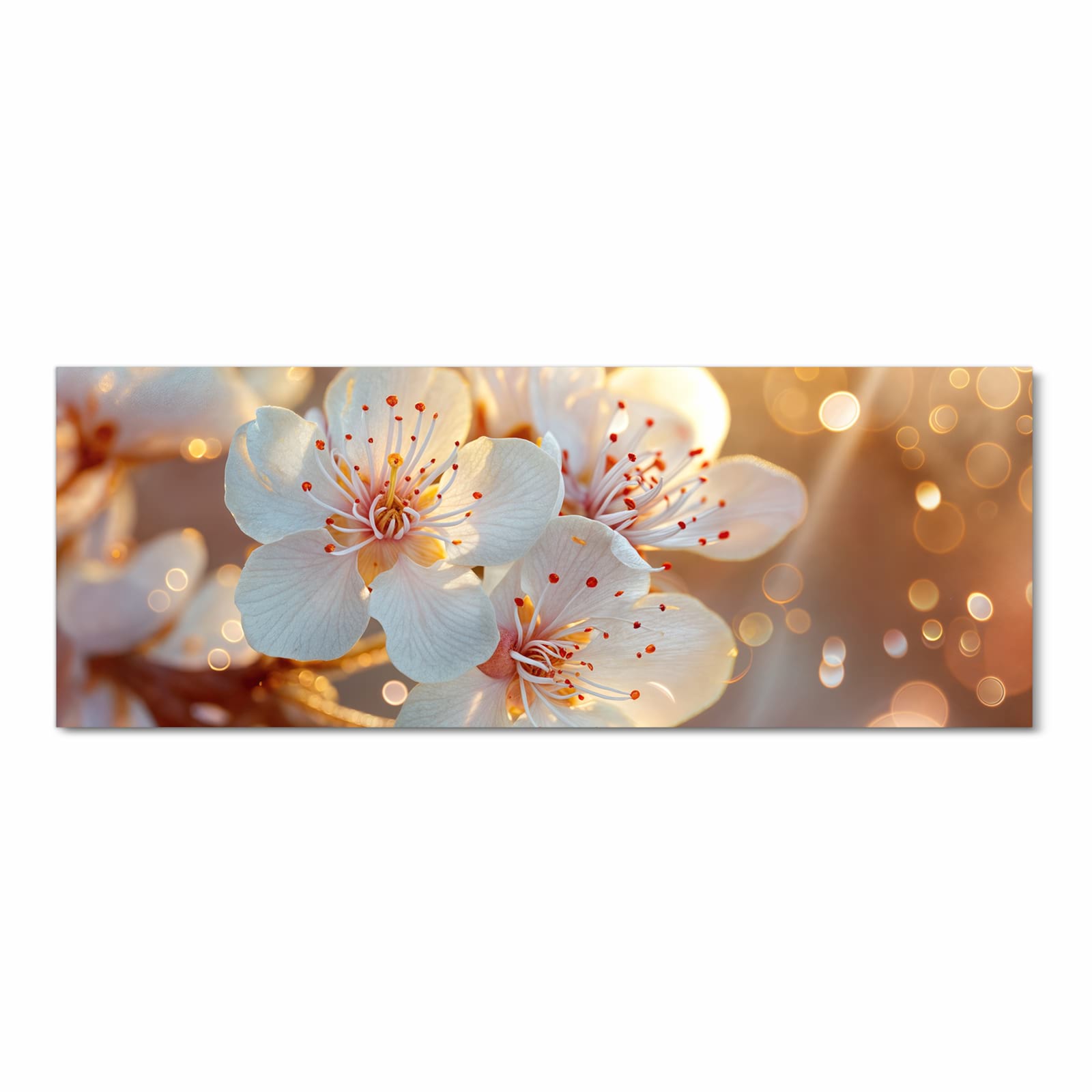 Flacher rutschfester Küchenläufer mit Motiv Blumenstrahlen in Frontansicht