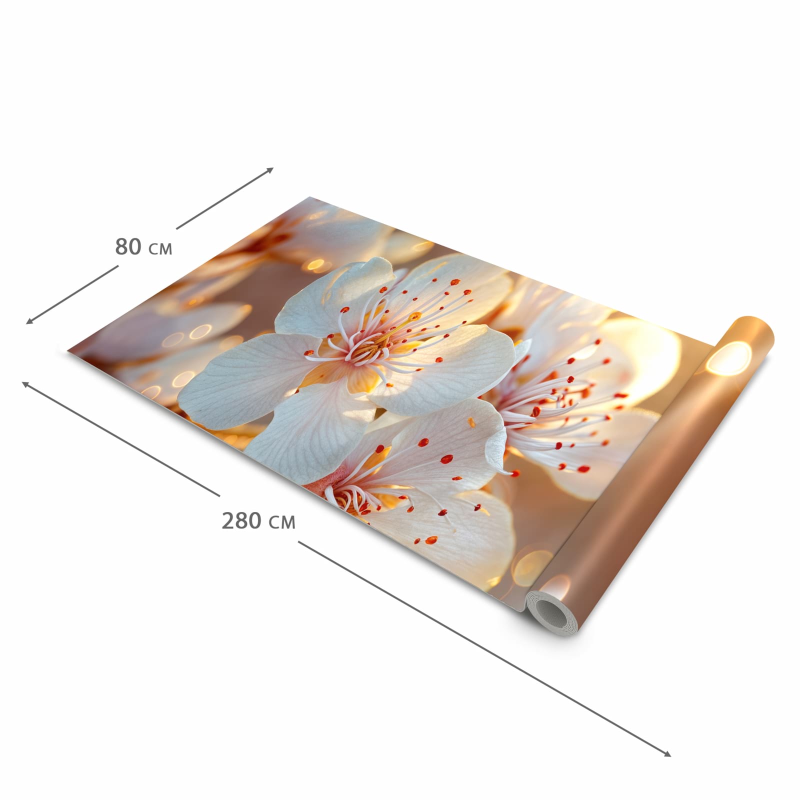 Zeitsparender waschbarer Küchenteppich mit Motiv Blumenstrahlen in der Grösse 80x200 cm