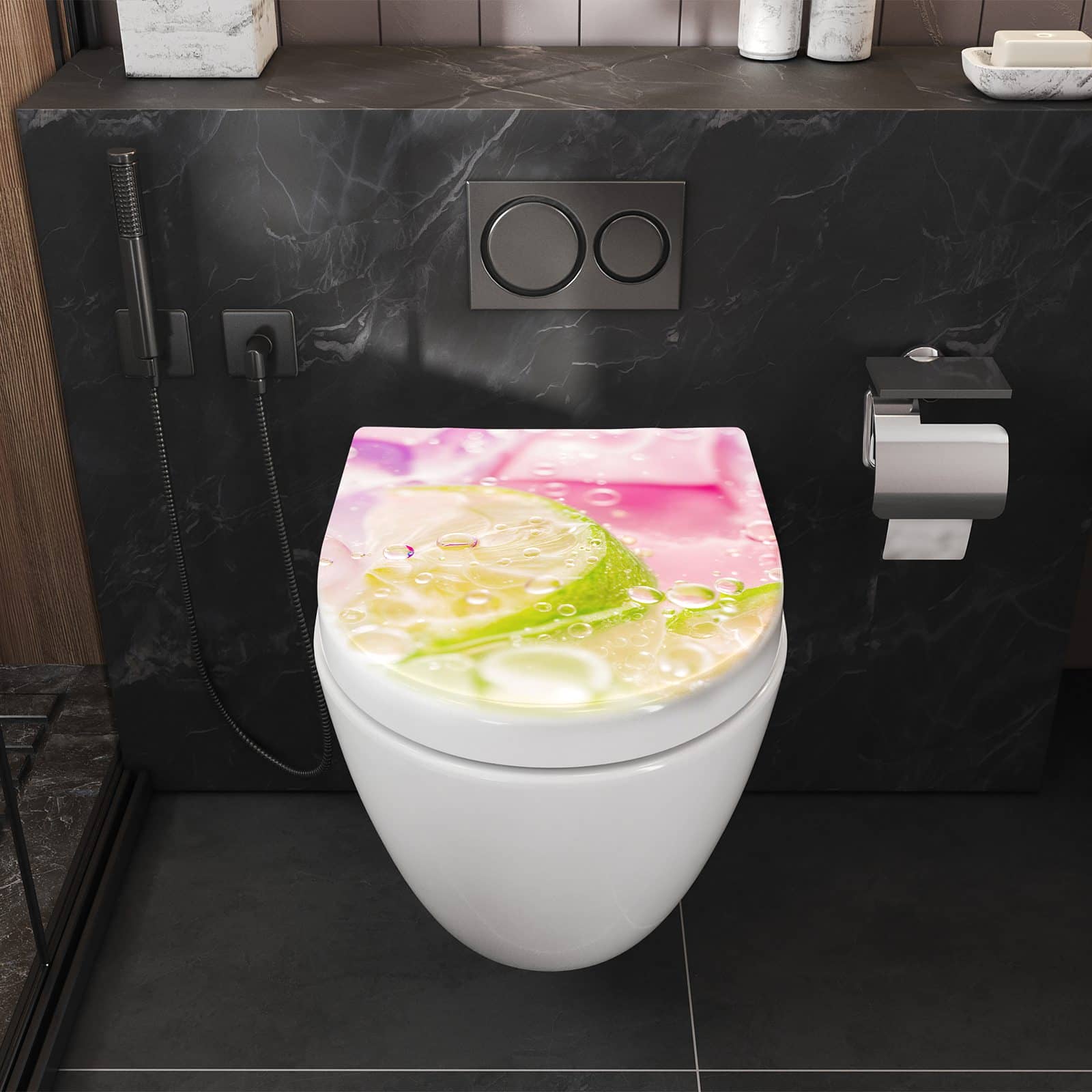 WC-Sitz mit Absenkautomatik Limetten Spritzer