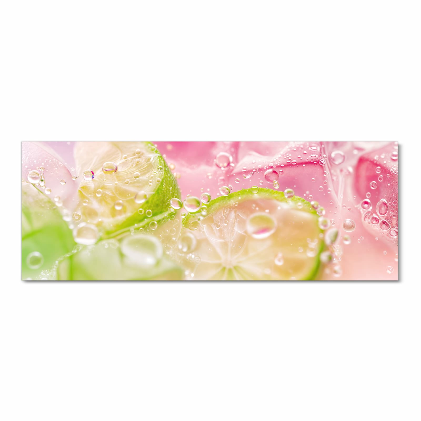 Küchenteppich mit Motiv Limetten Spritzer in Frontansicht für sichere Aufbewahrung