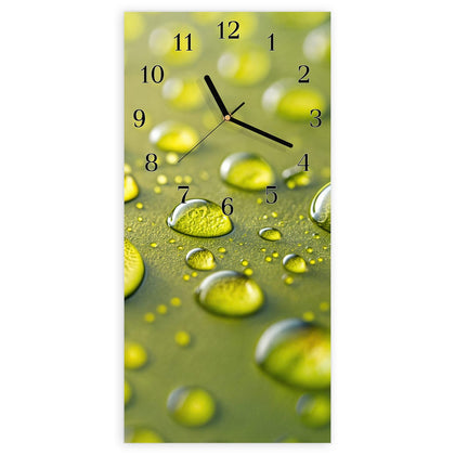 Wanduhr mit dem Motiv Große Tropfen in Oliv