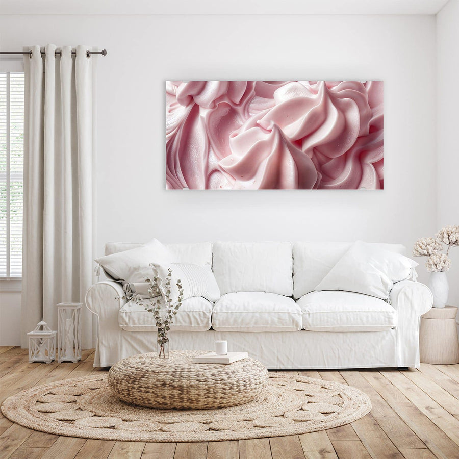 Maße Wandbild - Rosa Cremewellen - Querformat