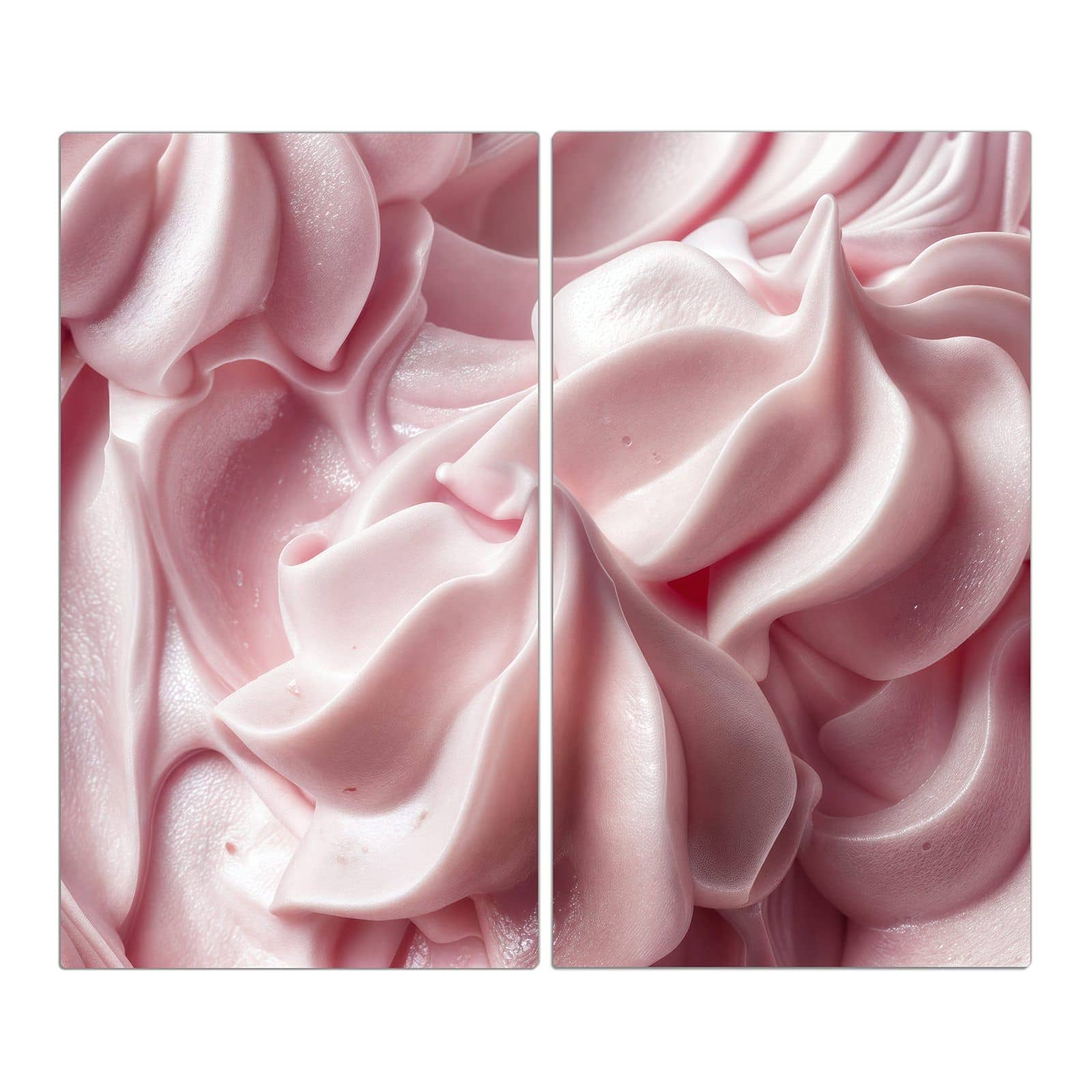 2-teilige Ceranfeld Abdeckplatten mit Zartes Schaumcreme-Motiv in der Frontansicht