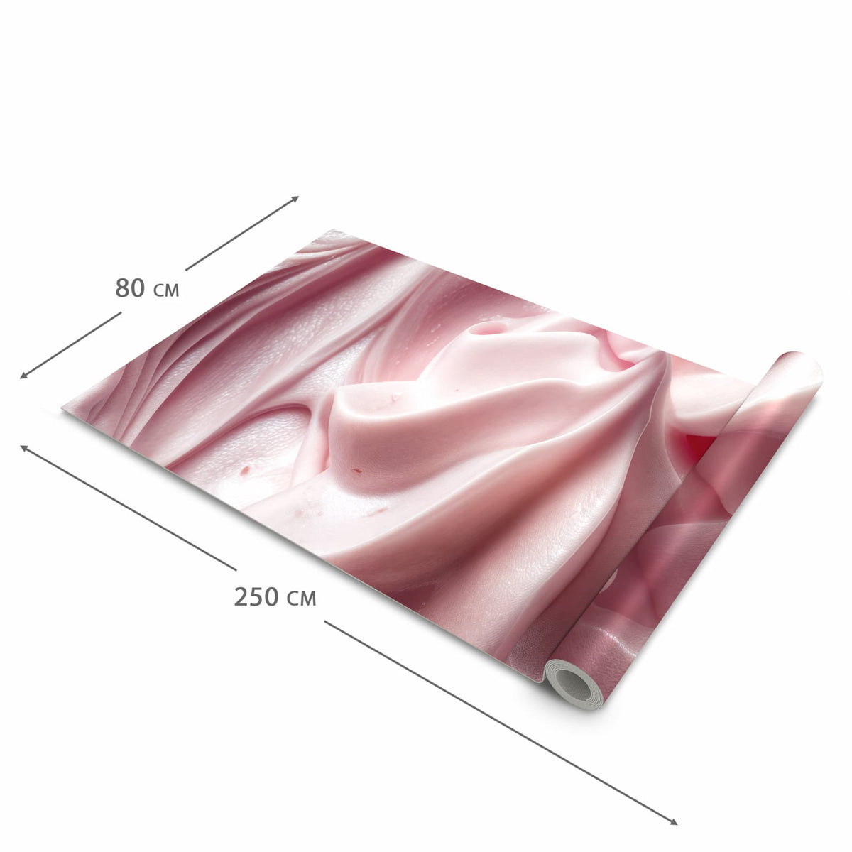Hygienischer Küchenläufer nach Maß mit Motiv Zartes Schaumcreme in der Größe 60x300 cm