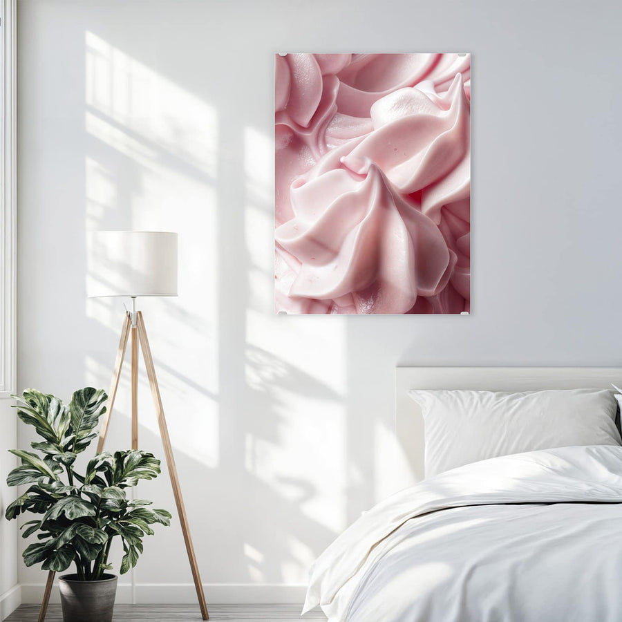 Maße Wandbild - Rosa Cremewellen - Hochformat