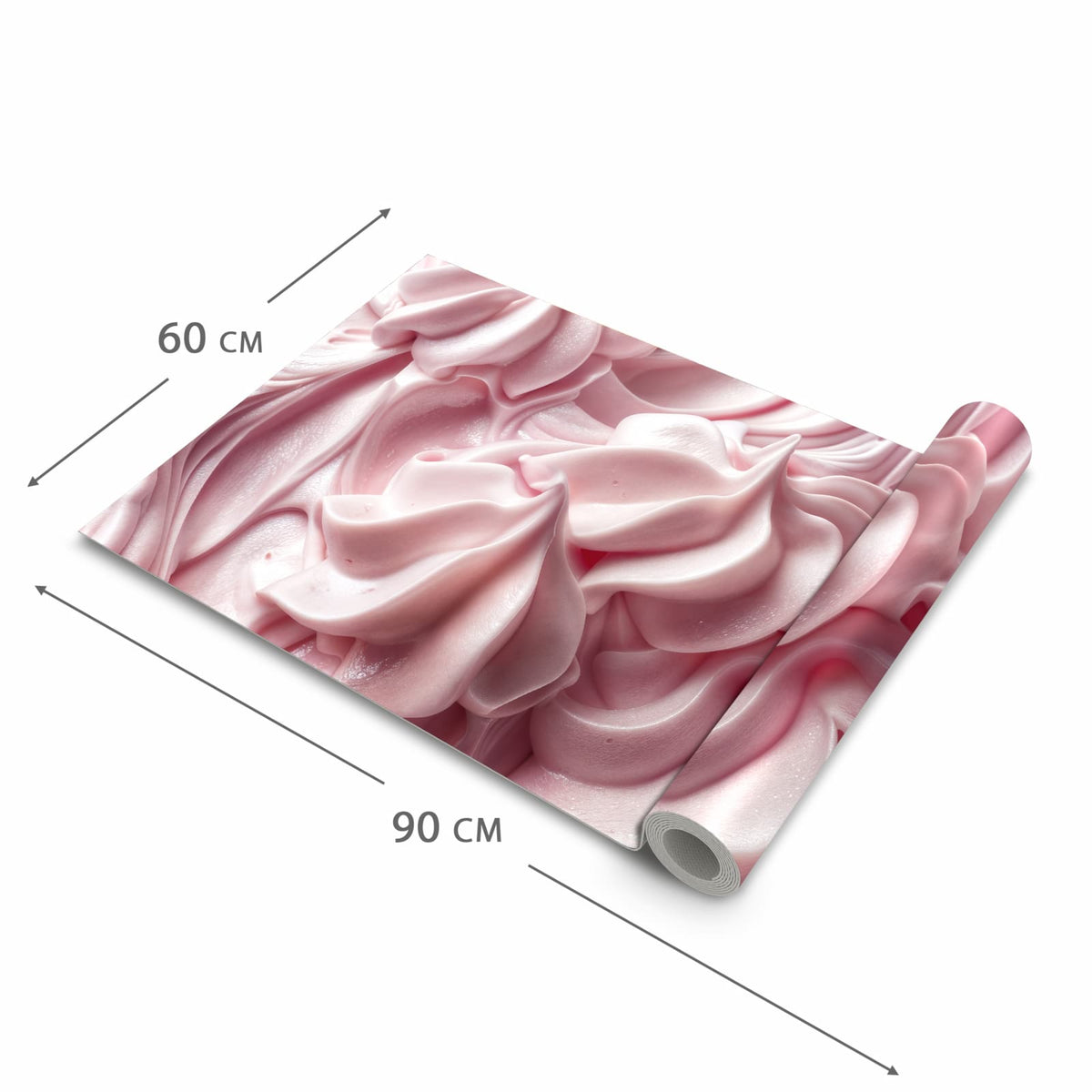 Rutschfester Küchenläufer mit Motiv Zartes Schaumcreme in der Grösse 60x300 cm - einfach zu reinigen