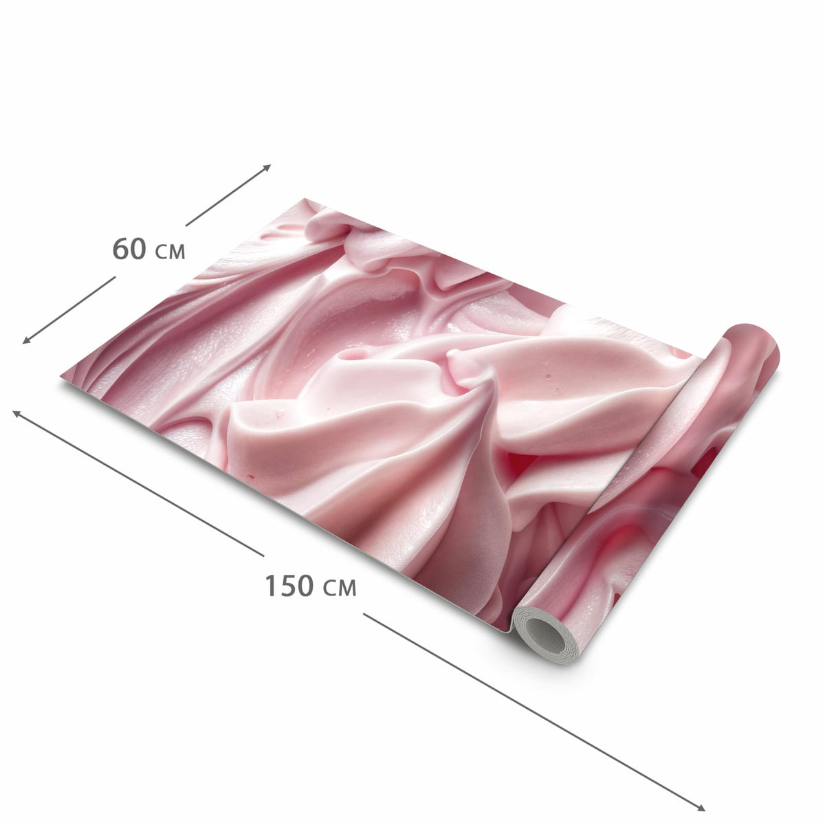 Langlebiger Küchenläufer mit Motiv Zartes Schaumcreme in der Grösse 60x300 cm, waschbar