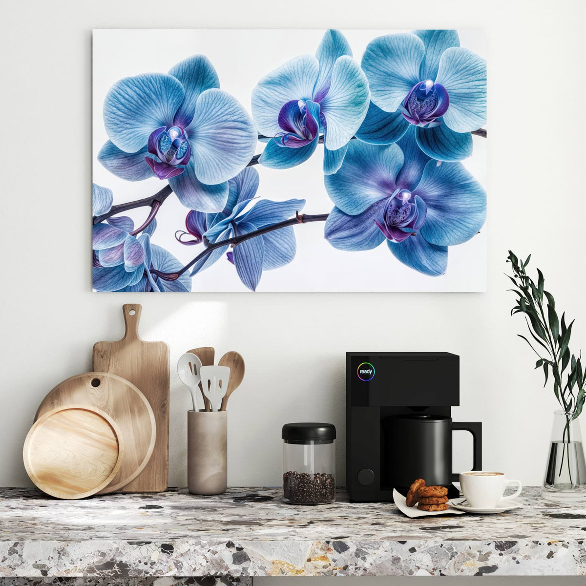 Metall Magnettafel - Blauviolette Orchidee – Orchideen in Blau und Violett