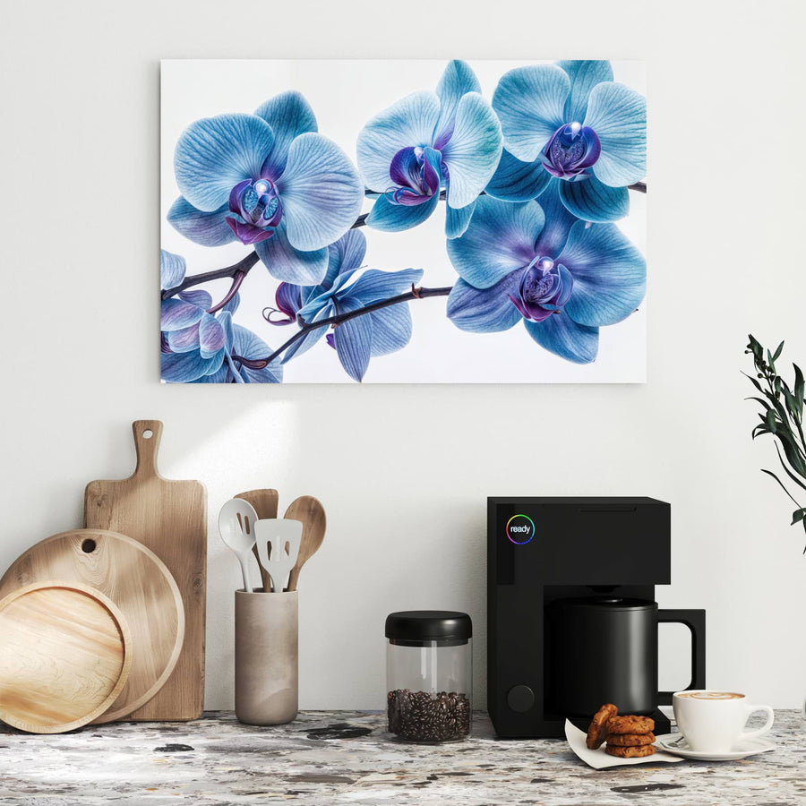 Maße Metall Magnettafel - Blauviolette Orchidee