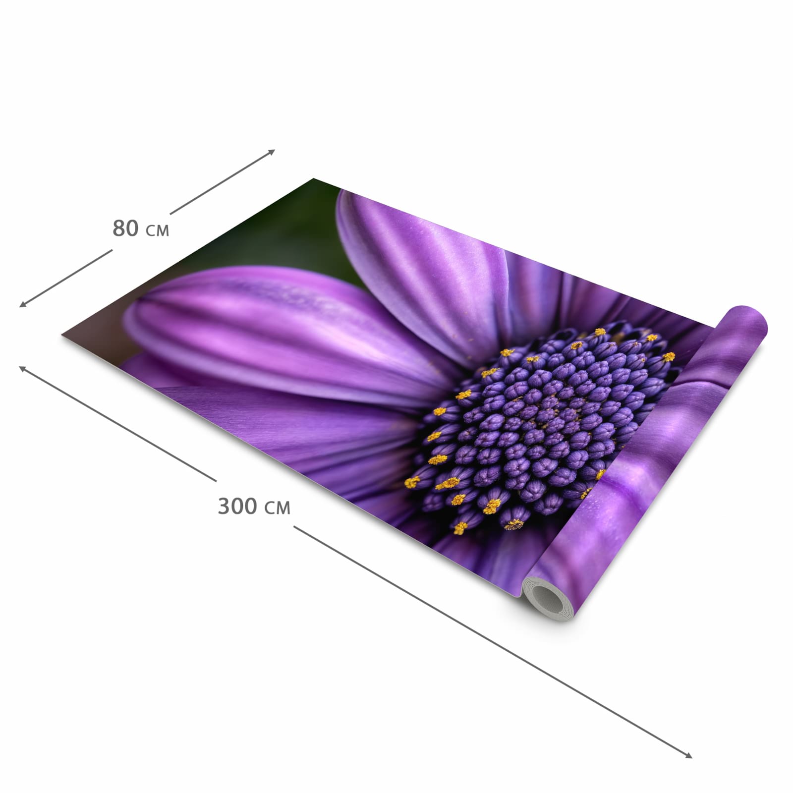 Rutschfester waschbarer Teppich fürs Esszimmer mit Motiv Blume Nahaufnahme in der Größe 60x300 cm