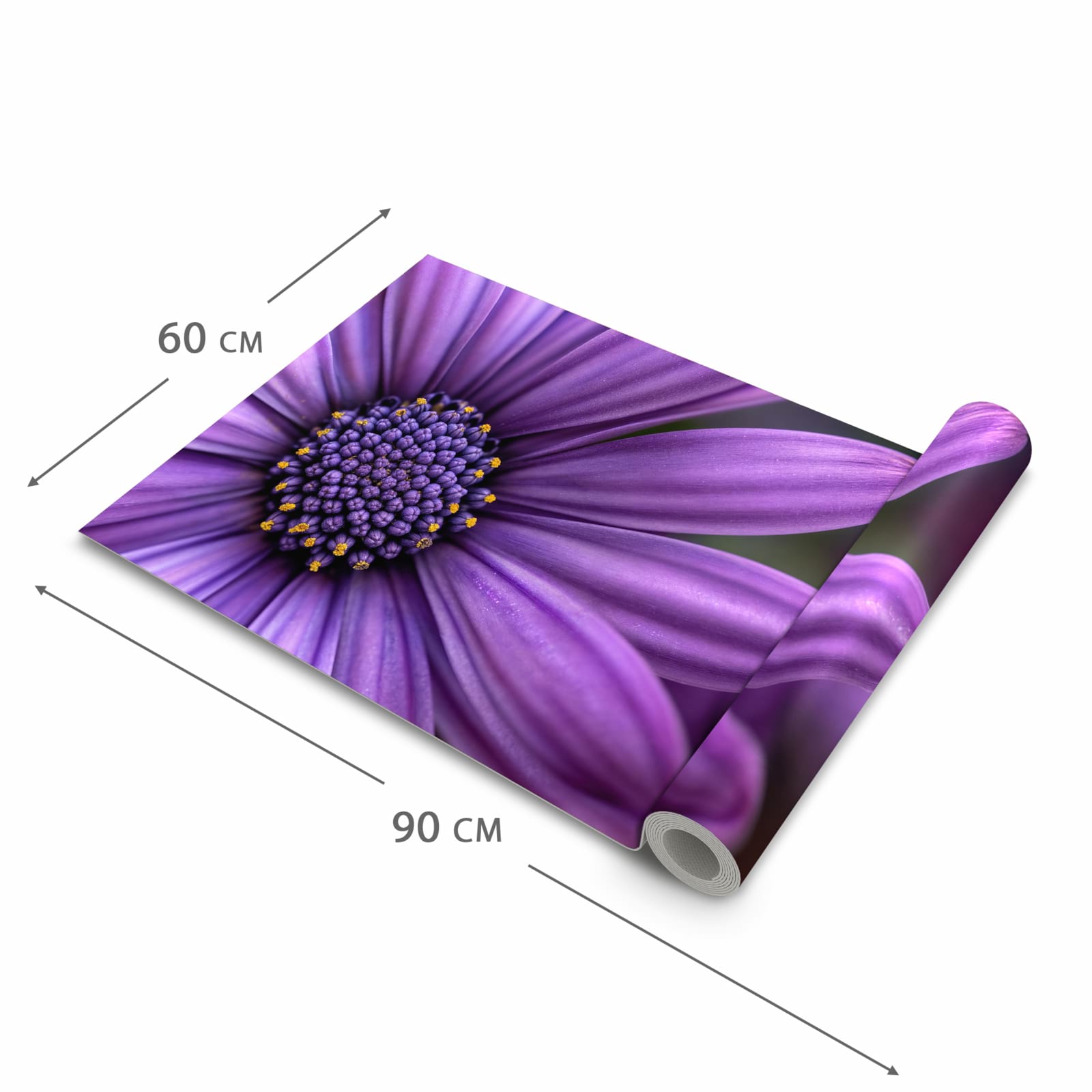 Hygienischer rutschfester Läufer mit Motiv Blume Nahaufnahme in der Grösse 60x270 cm