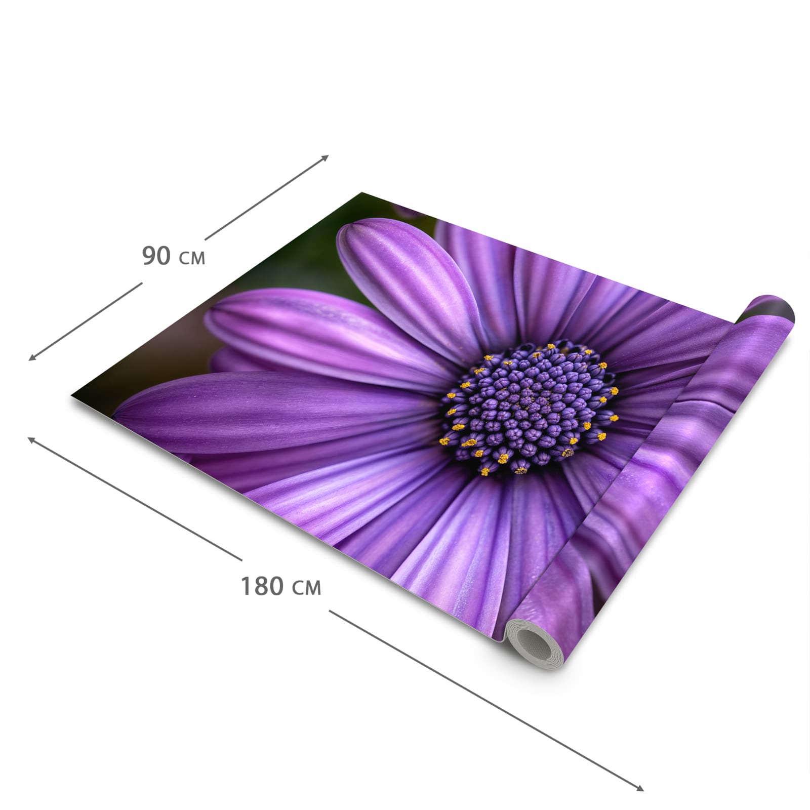 Feuchtigkeitsresistenter waschbarer Teppich Esstisch mit Motiv Blume Nahaufnahme in der Grösse 60x300 cm