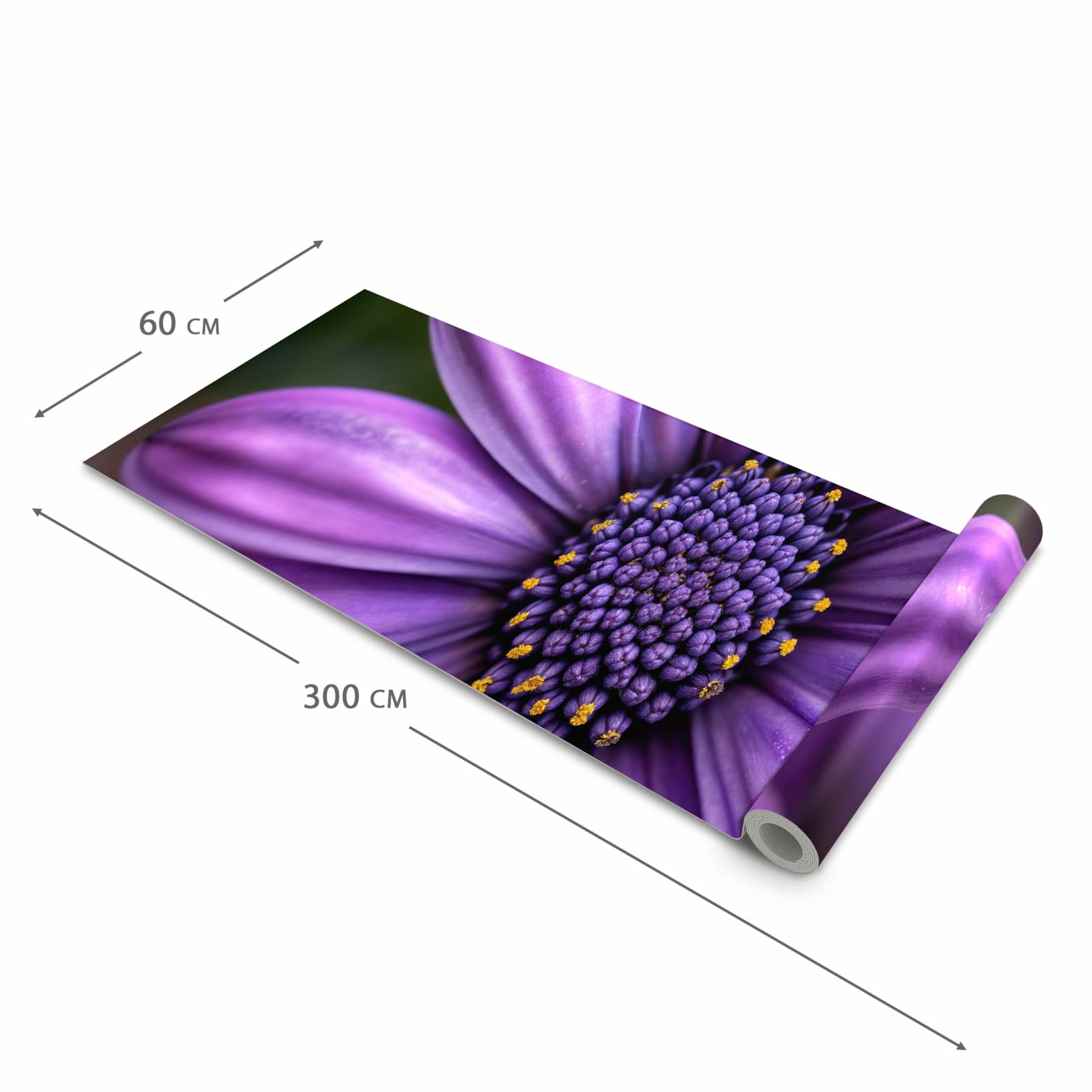 Küchenläufer für Eingangsbereich mit Motiv Blume Nahaufnahme in der Größe 60x270 cm - angenehme Haptik