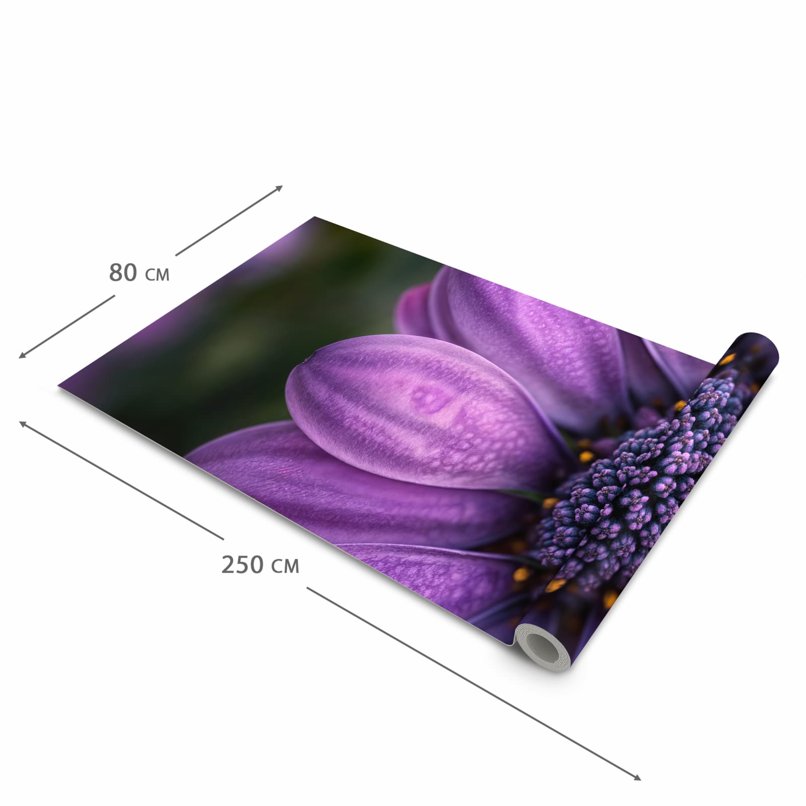 Wasserabweisender Küchenläufer mit Motiv Lila Blütenwunder in der Größe 60x270 cm