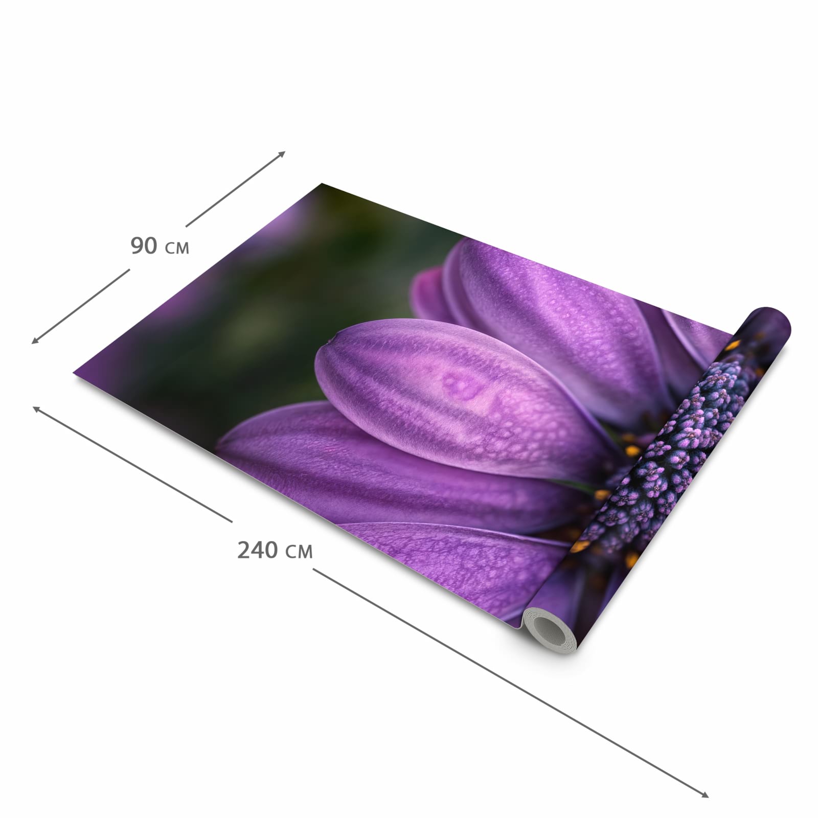 Langlebiger Küchenläufer mit Motiv Lila Blütenwunder in der Grösse 60x270 cm