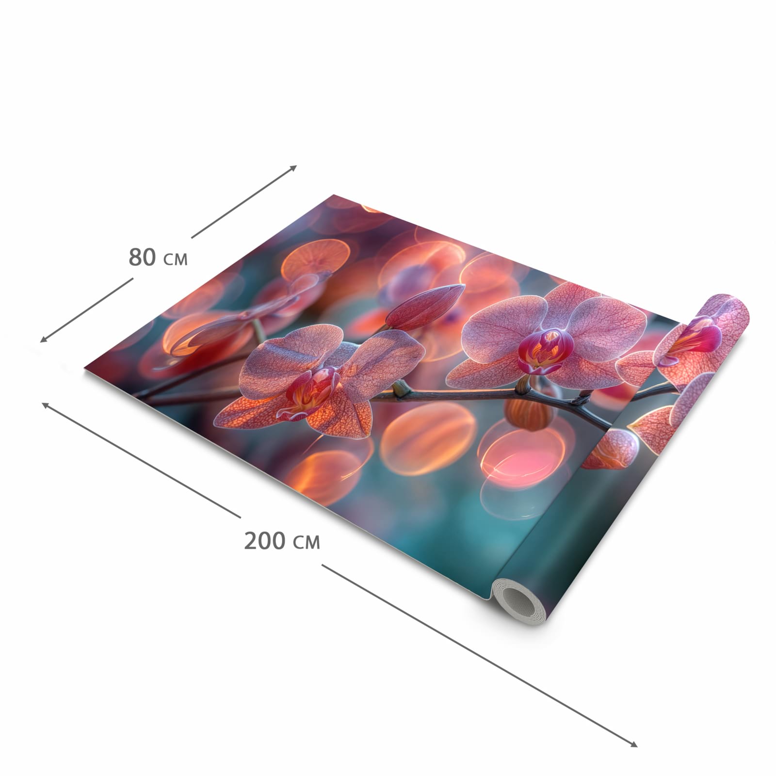 Langlebiger waschbarer Küchenläufer mit Motiv Orchidee Bokeh in der Grösse 60x270 cm