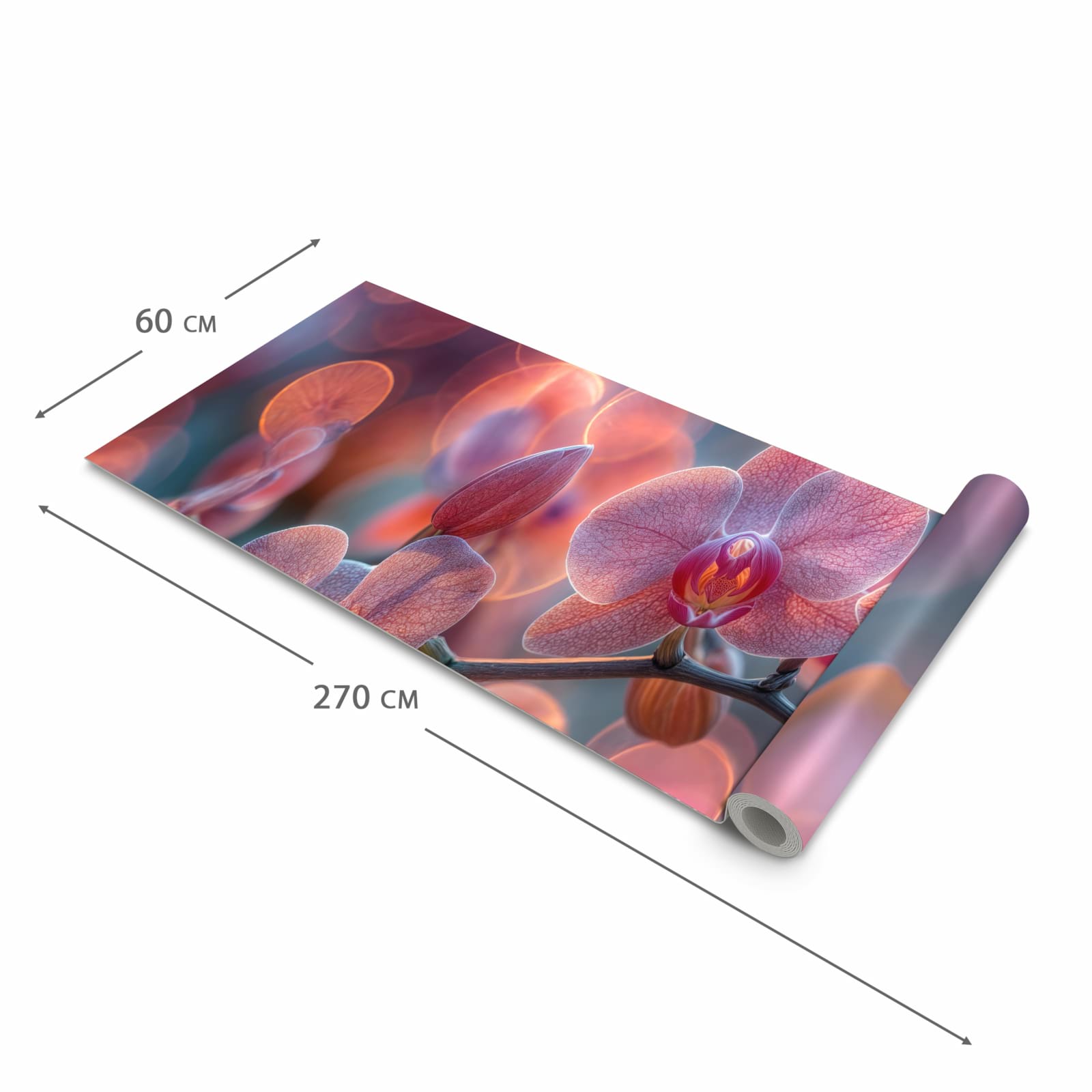 Hygienischer rutschfester Küchenläufer mit Motiv Orchidee Bokeh in der Grösse 60x270 cm