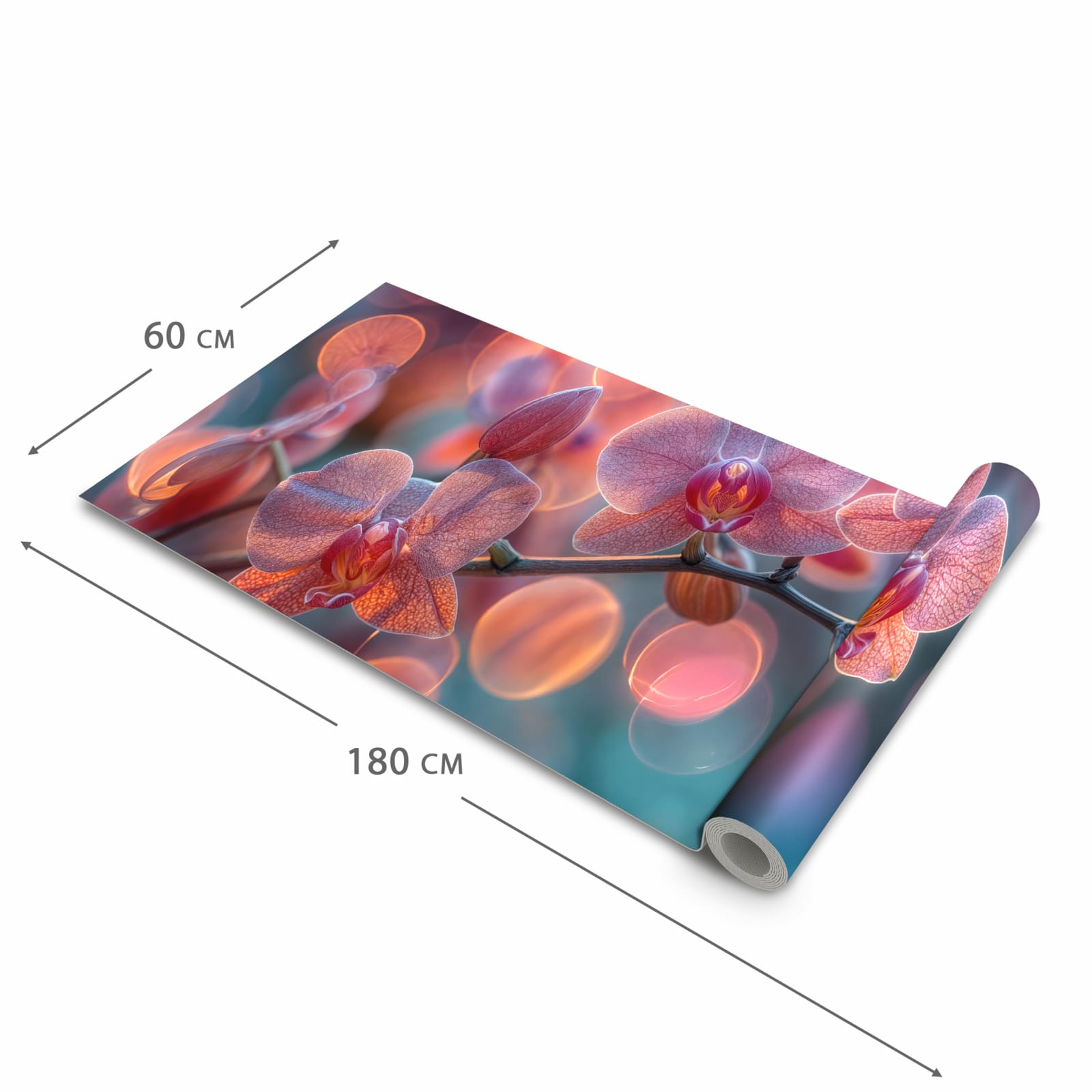 Rutschfester Küchenläufer mit Motiv Orchidee Bokeh in der Grösse 60x240 cm
