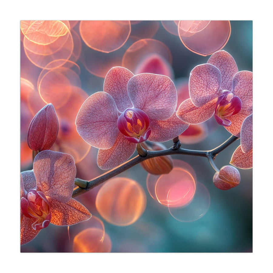 Maße Küchenrückwand Orchideen vor Orange aus Glas