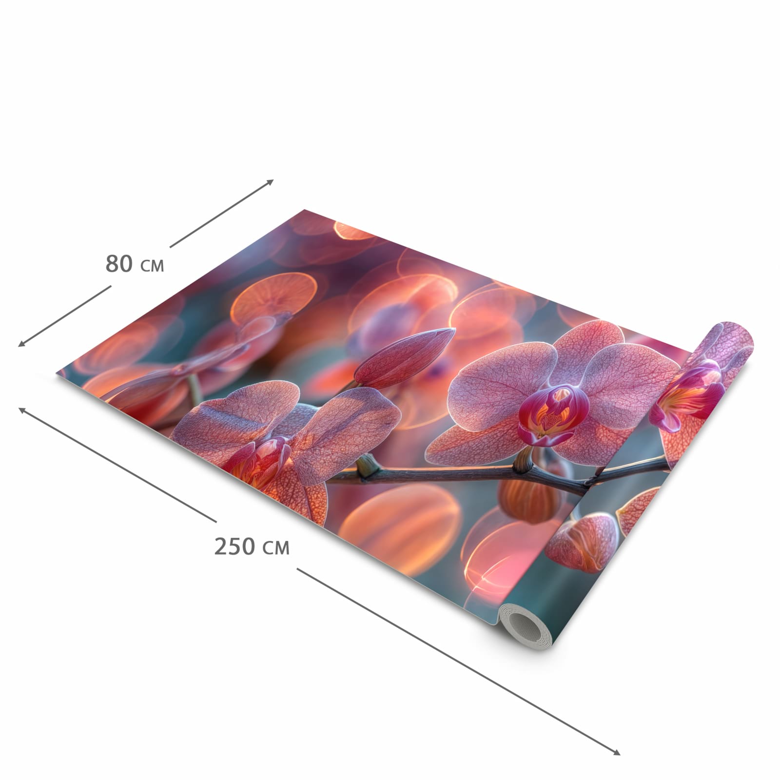 Rutschfester moderner Küchenläufer mit Motiv Orchidee Bokeh in der Grösse 60x270 cm