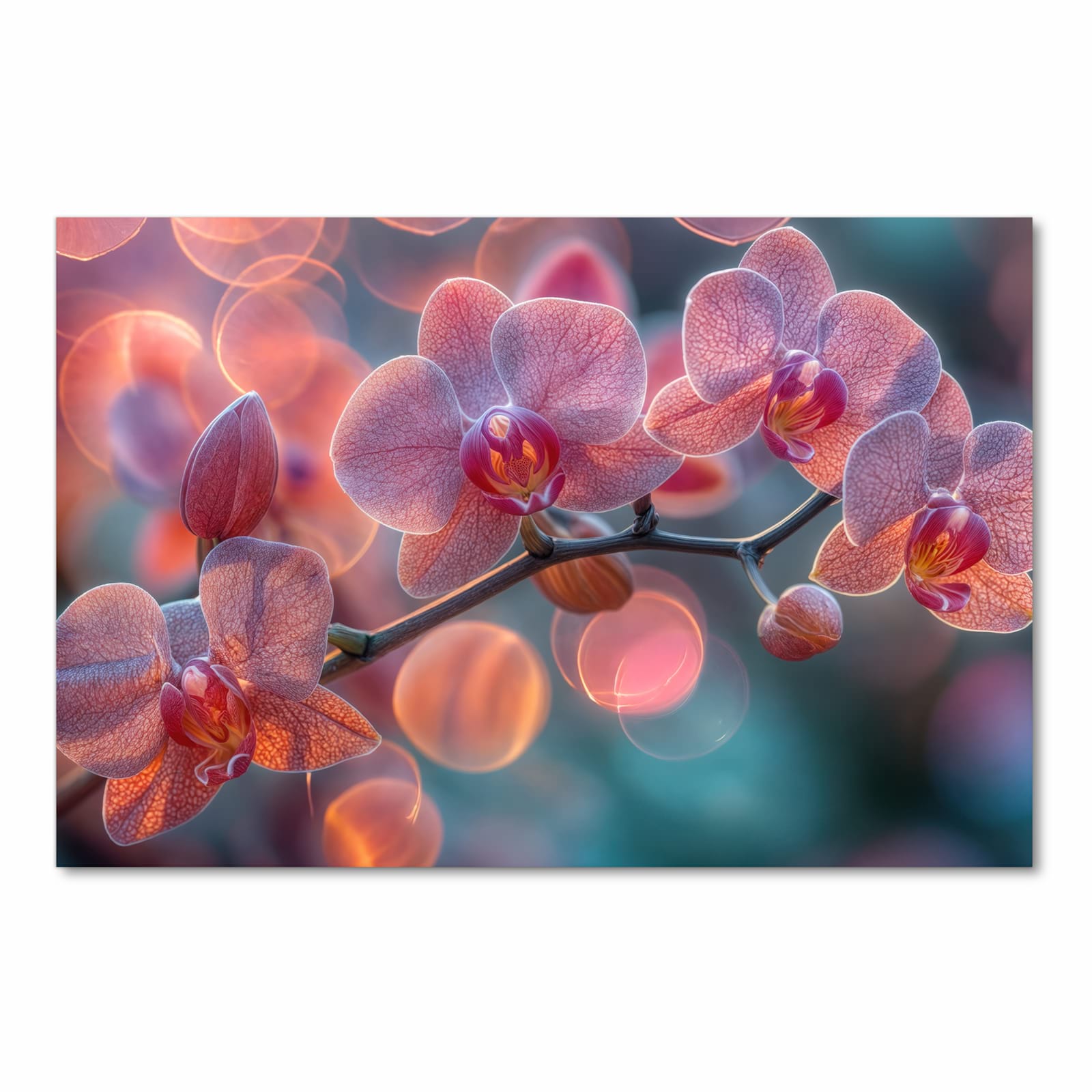 Rutschfester Teppichläufer für die Küche mit Motiv Orchidee Bokeh in Frontansicht