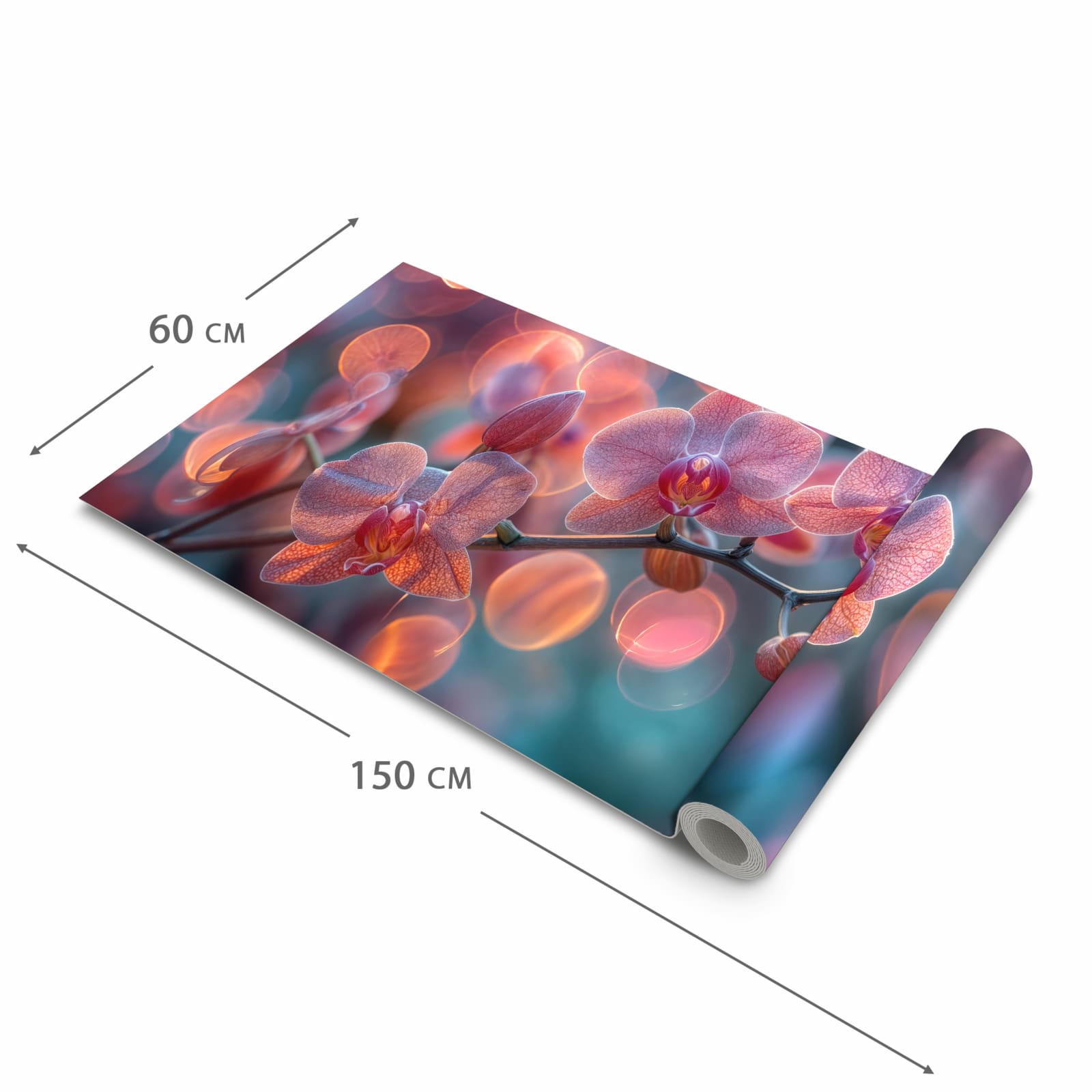 Rutschfester Küchenläufer mit Motiv Orchidee Bokeh in der Grösse 60x240 cm