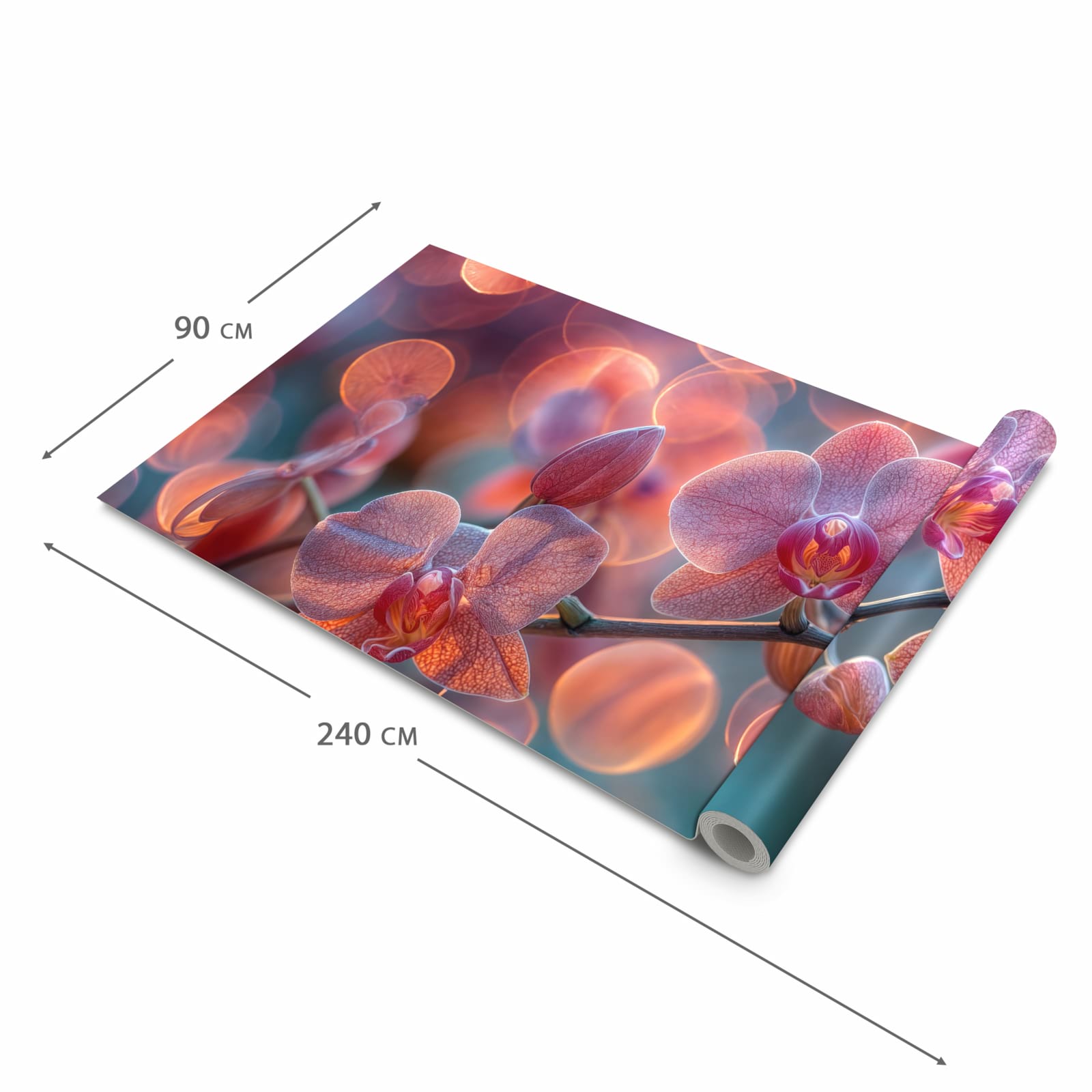 Bodenschonender Küchenteppich mit Motiv Orchidee Bokeh in der Grösse 60x270 cm