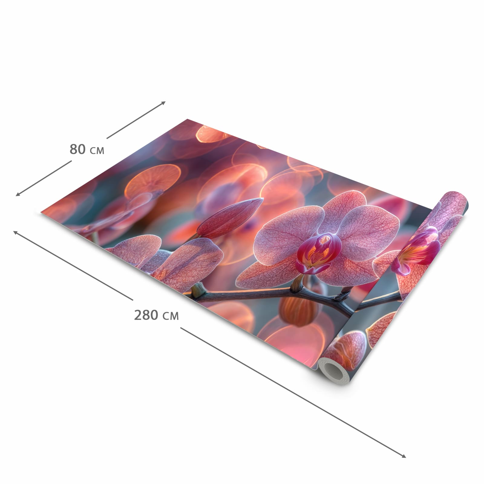 Feuchtigkeitsresistenter Küchenläufer mit Motiv Orchidee Bokeh in der Größe 60x270 cm