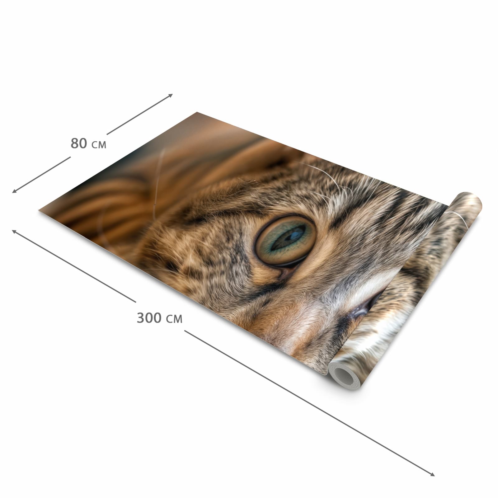 Langlebiger Küchenläufer mit Motiv Katzenschmuseerlebnis in der Grösse 60x240 cm