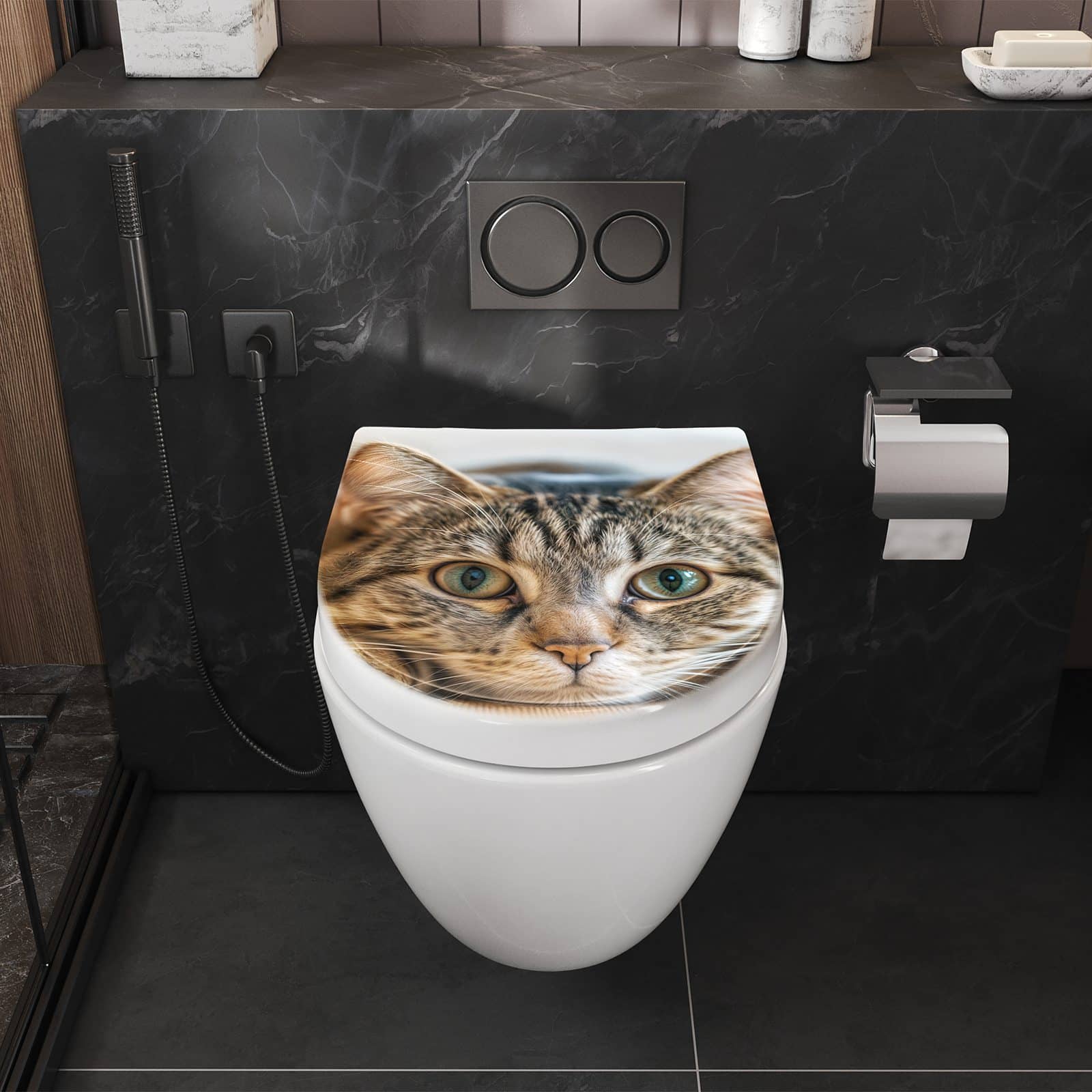WC-Sitz mit Absenkautomatik Katzenschmuseerlebnis