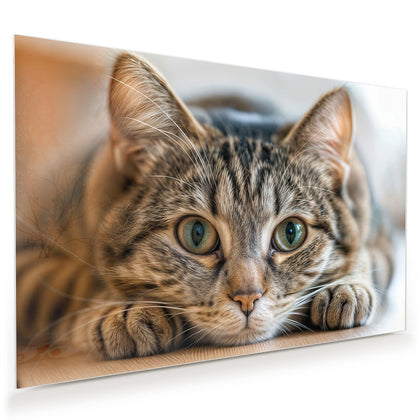 Wandbild mit dem Motiv Liegende Katze