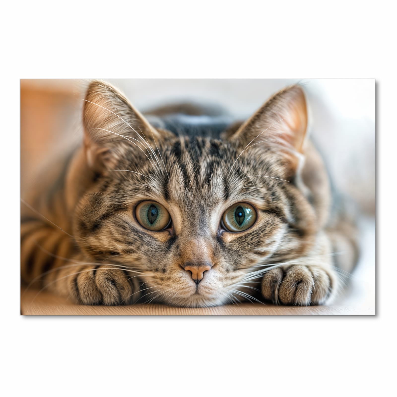 Abriebfester Küchenteppich mit Motiv Katzenschmuseerlebnis in Frontansicht