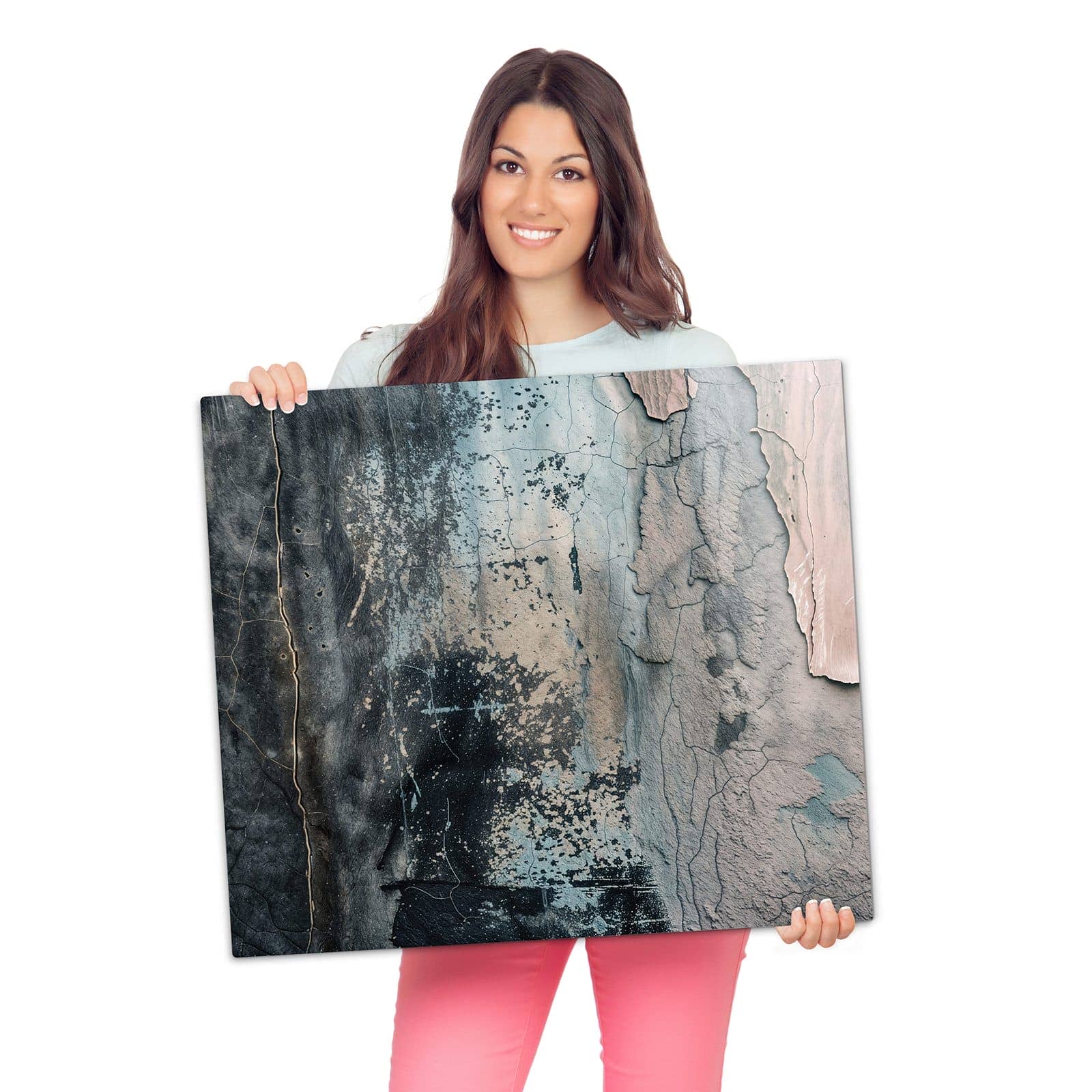 Herdplattenabdeckung mit Abstrakte Textur-Motiv wird zur Größendarstellung gehalten